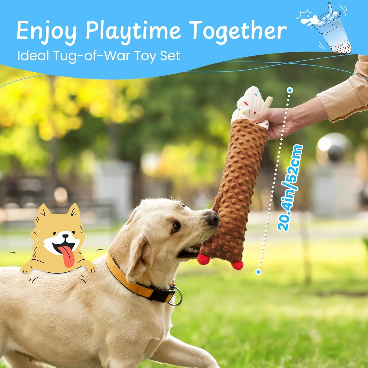 image:imageNocciola 3 PC No Stuffing Small Dog Toys Removable Crinkle Squeaky Durable Dog Tug Toy Summer Drinks Theme Bottle Insert Fun Puppy Toys to Keep Them Busy3 PC No Stuffing Drinks