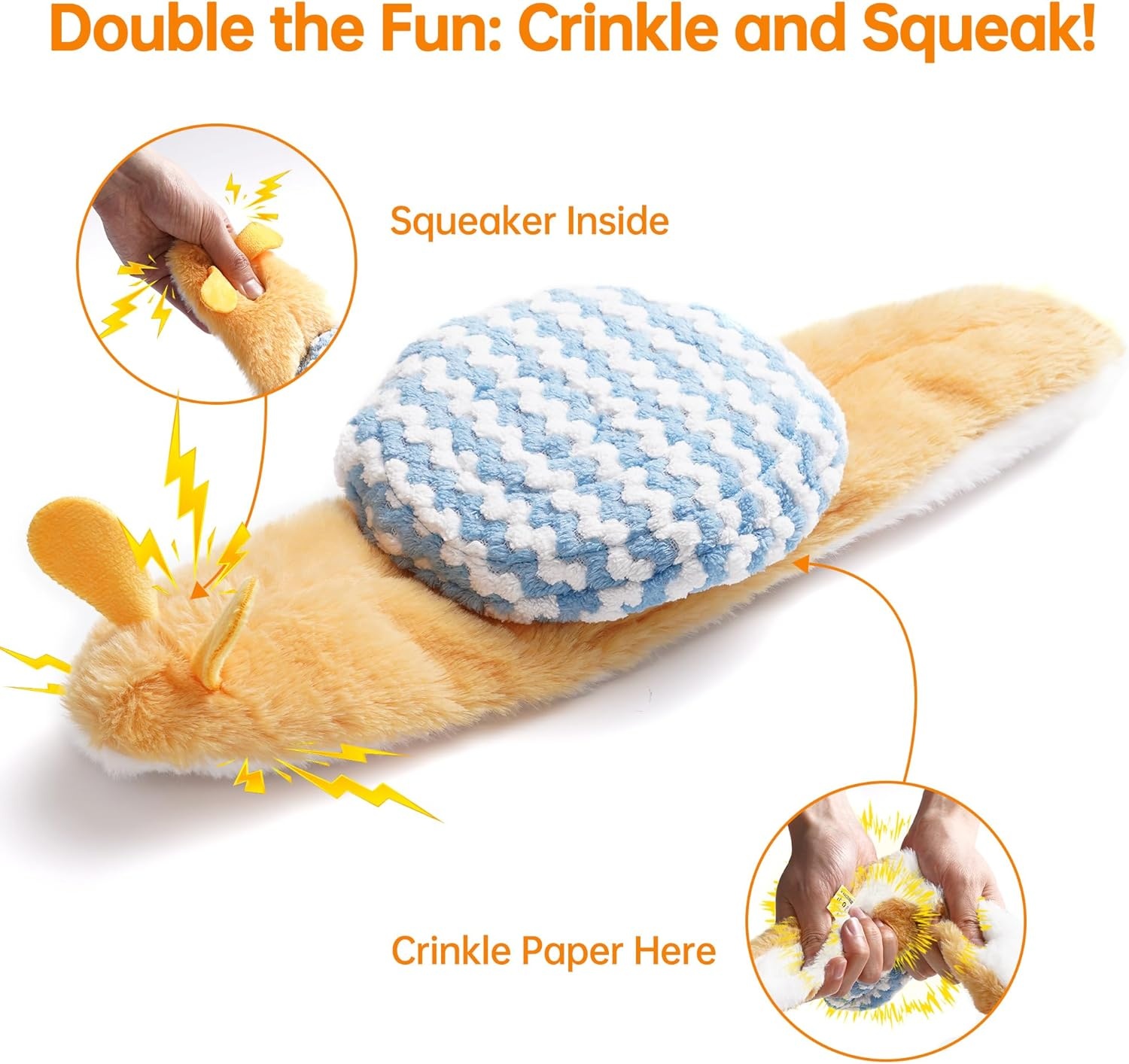 image:imageNocciola 3 PC No Stuffing Small Dog Toys Removable Crinkle Squeaky Durable Dog Tug Toy Summer Drinks Theme Bottle Insert Fun Puppy Toys to Keep Them Busy5 pcs Crinkle Plush Dog Toy