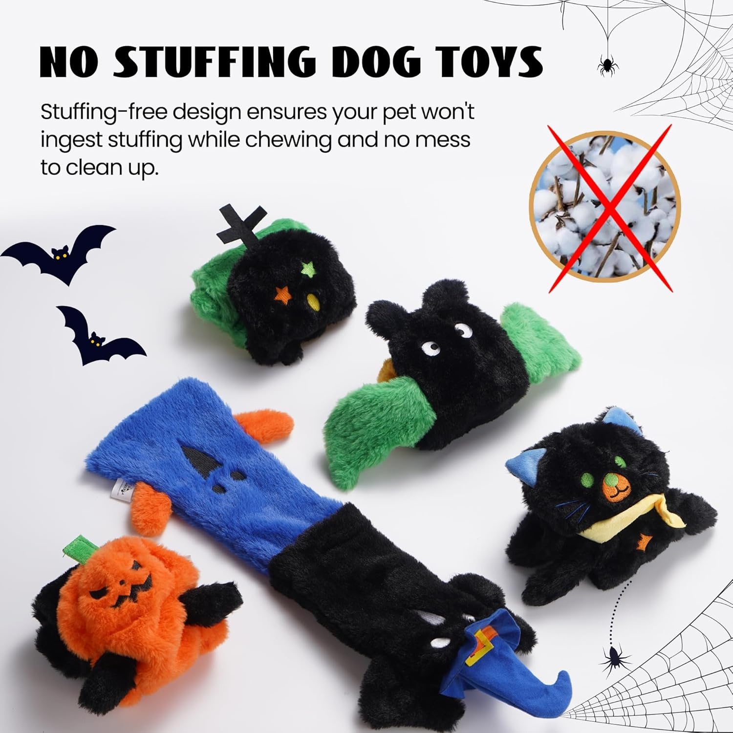 image:imageNocciola 3 PC No Stuffing Small Dog Toys Removable Crinkle Squeaky Durable Dog Tug Toy Summer Drinks Theme Bottle Insert Fun Puppy Toys to Keep Them Busy5 Pcs Halloween Dog Squeaky Toys