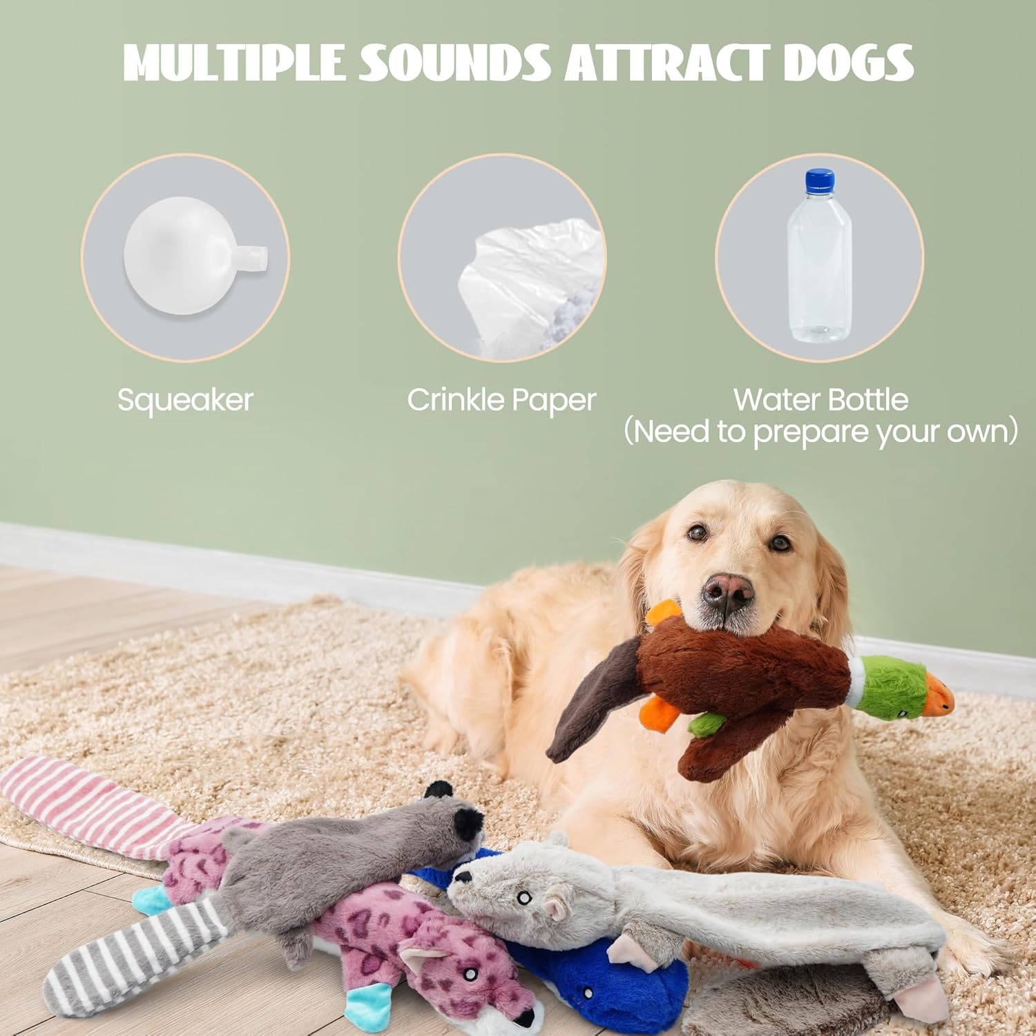 image:imageNocciola 3 PC No Stuffing Small Dog Toys Removable Crinkle Squeaky Durable Dog Tug Toy Summer Drinks Theme Bottle Insert Fun Puppy Toys to Keep Them Busy2 Extra Long 3 Regular Size Holds Water Bottles