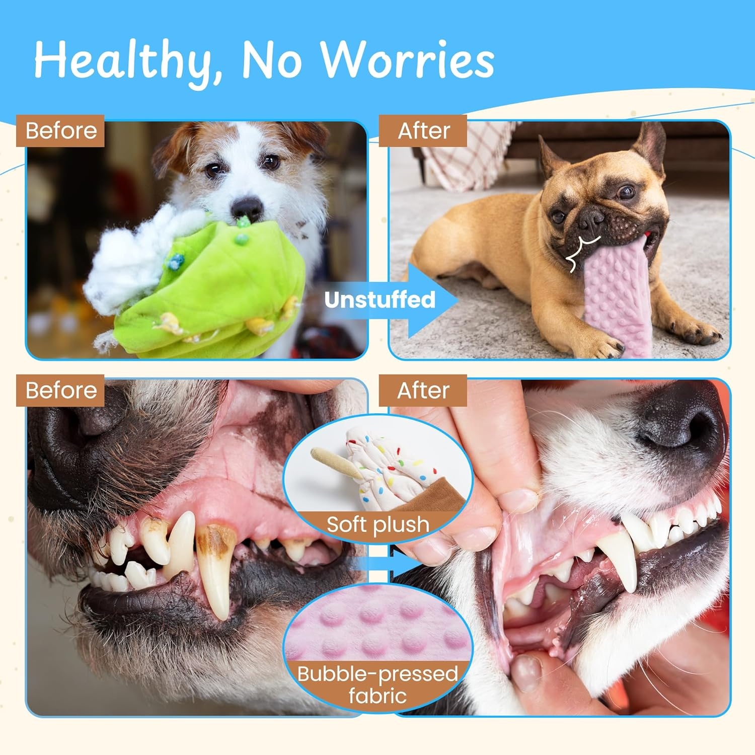 image:imageNocciola 3 PC No Stuffing Small Dog Toys Removable Crinkle Squeaky Durable Dog Tug Toy Summer Drinks Theme Bottle Insert Fun Puppy Toys to Keep Them Busy3 PC No Stuffing Drinks
