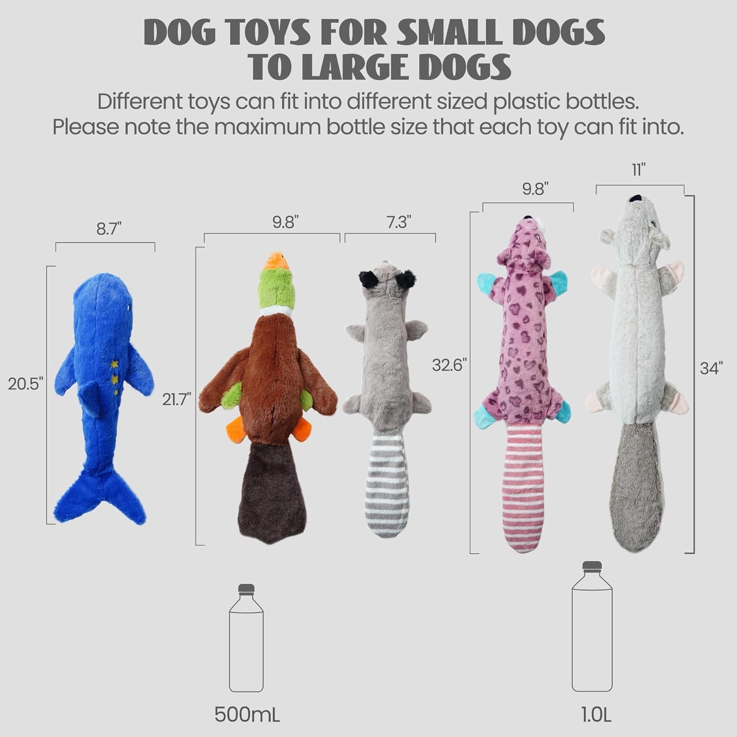 image:imageNocciola 3 PC No Stuffing Small Dog Toys Removable Crinkle Squeaky Durable Dog Tug Toy Summer Drinks Theme Bottle Insert Fun Puppy Toys to Keep Them Busy2 Extra Long 3 Regular Size Holds Water Bottles