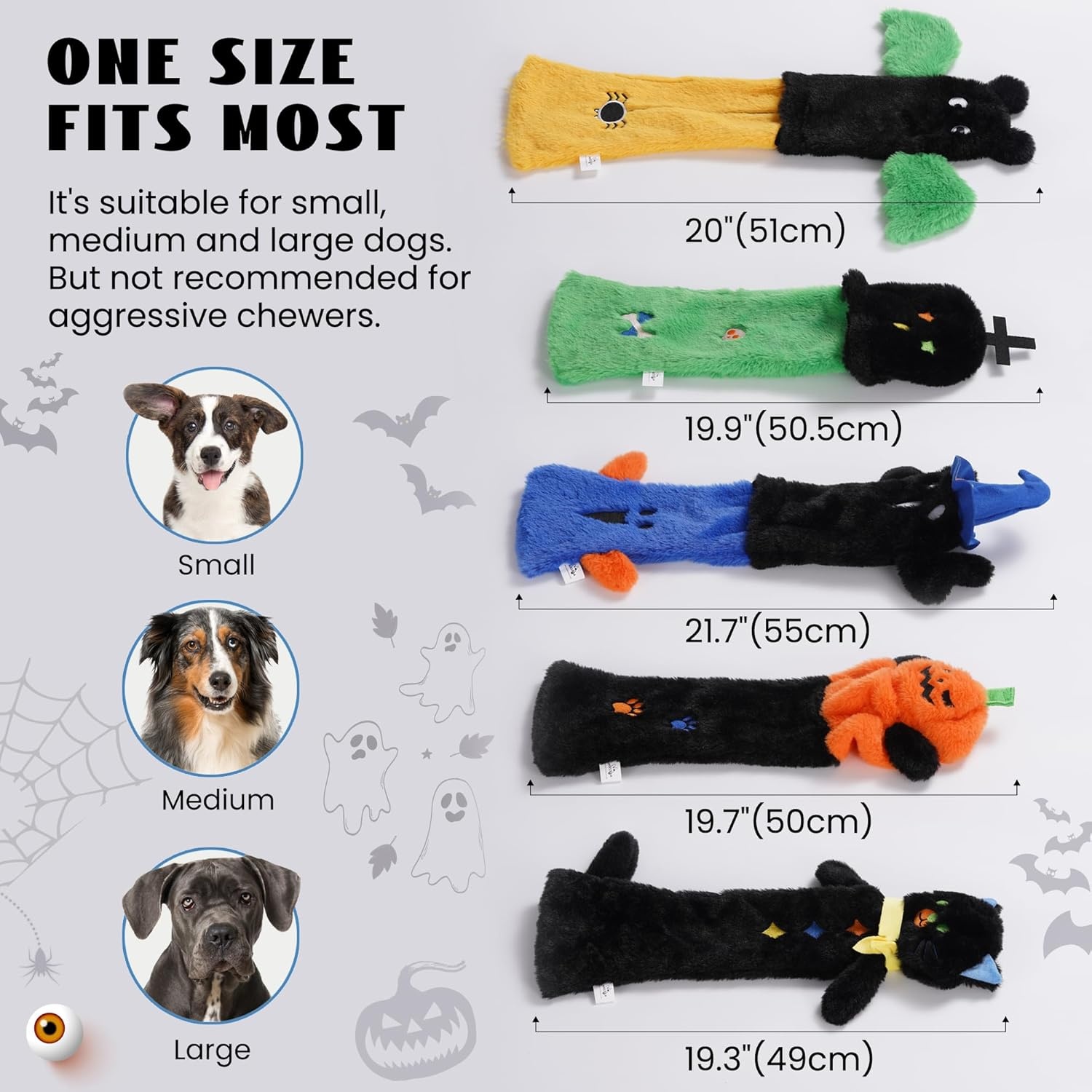 image:imageNocciola 3 PC No Stuffing Small Dog Toys Removable Crinkle Squeaky Durable Dog Tug Toy Summer Drinks Theme Bottle Insert Fun Puppy Toys to Keep Them Busy5 Pcs Halloween Dog Squeaky Toys