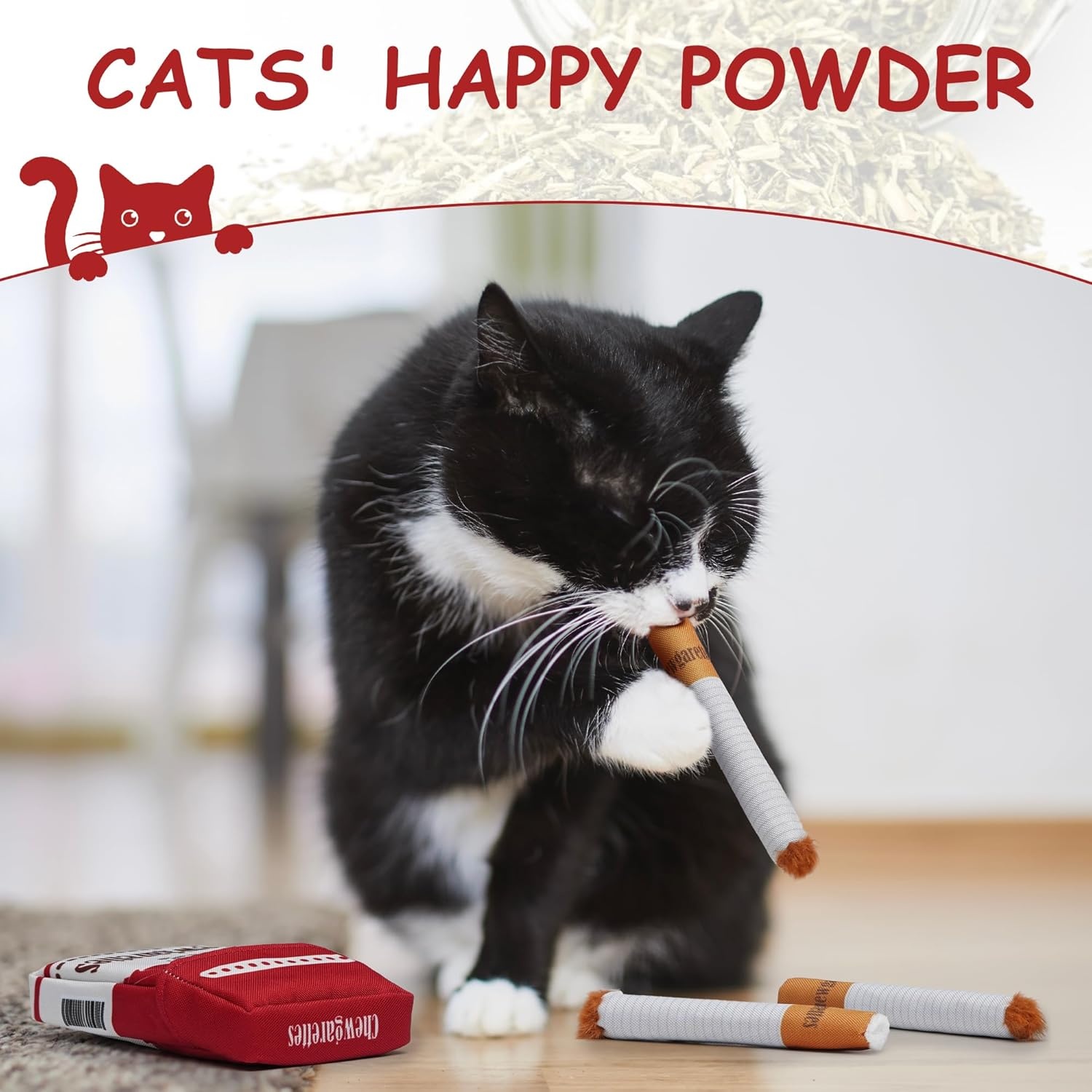 image:imageNocciola 3 Pack Catnip Toys for Cats Funny Cat Toys Filled with 100 Pure Organic Catnip Safe Kitten Teething Chew and Kicker Toys Stress Relieving Fun for Indoor CatsRed for Strong Chewers