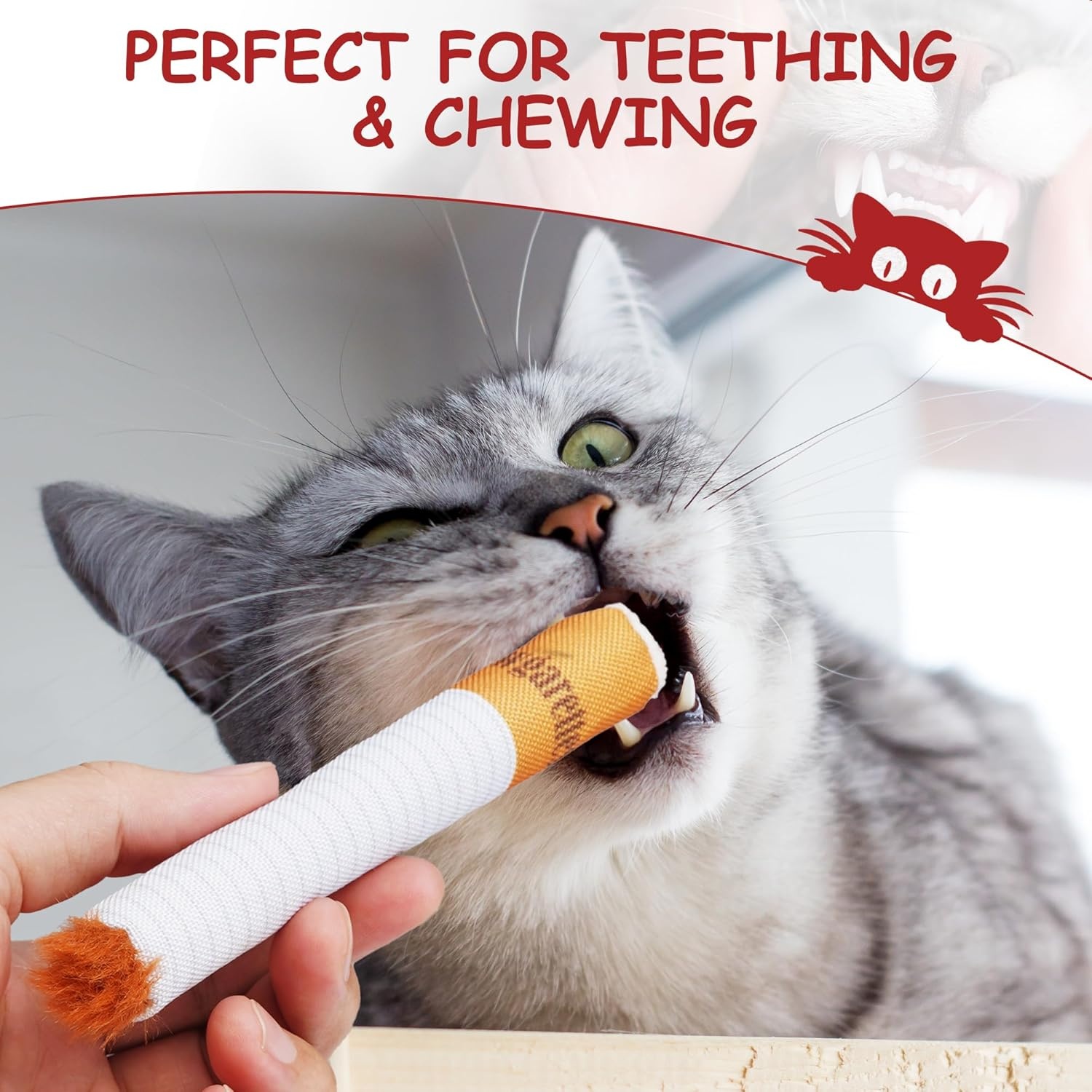 image:imageNocciola 3 Pack Catnip Toys for Cats Funny Cat Toys Filled with 100 Pure Organic Catnip Safe Kitten Teething Chew and Kicker Toys Stress Relieving Fun for Indoor CatsRed for Strong Chewers