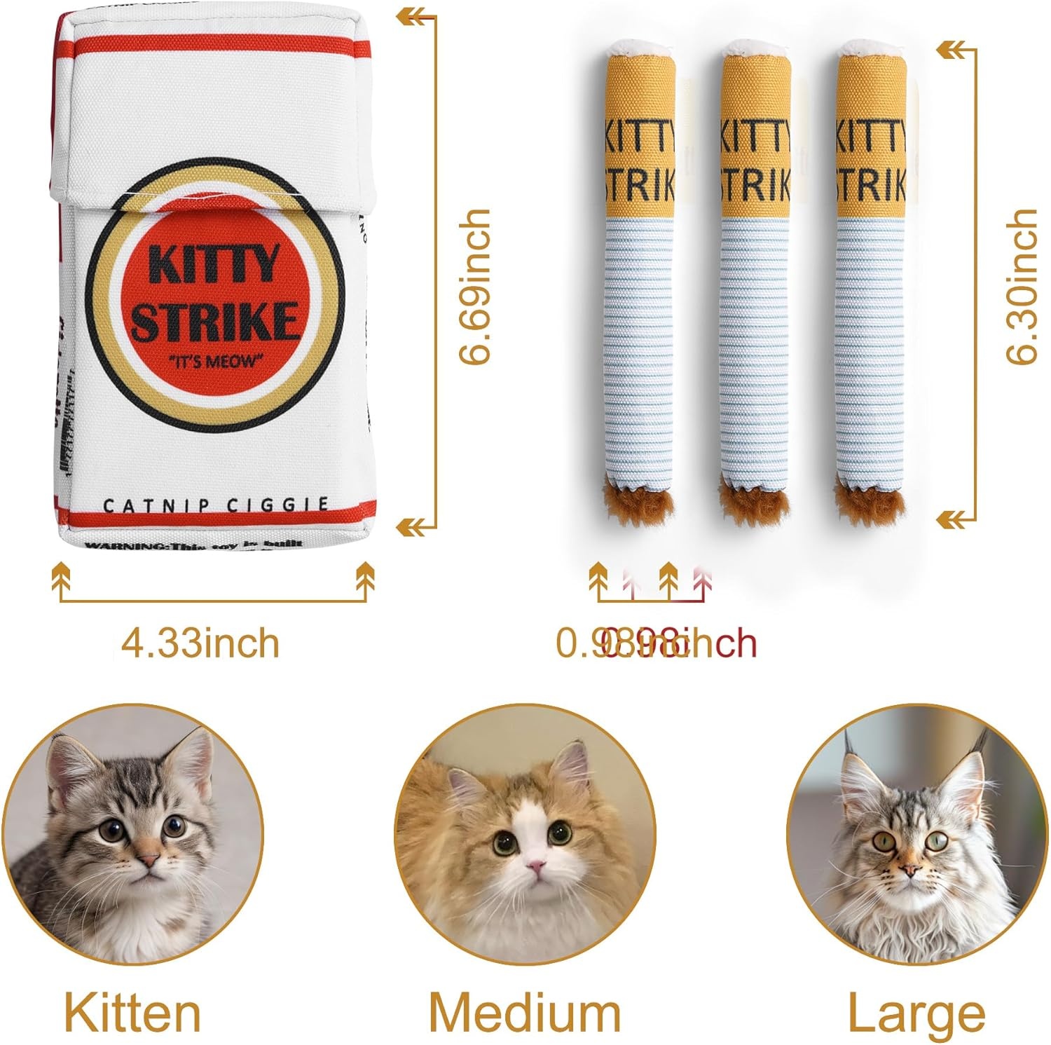 image:imageNocciola 3 Pack Catnip Toys for Cats Funny Cat Toys Filled with 100 Pure Organic Catnip Safe Kitten Teething Chew and Kicker Toys Stress Relieving Fun for Indoor CatsWhite for Strong Chewers
