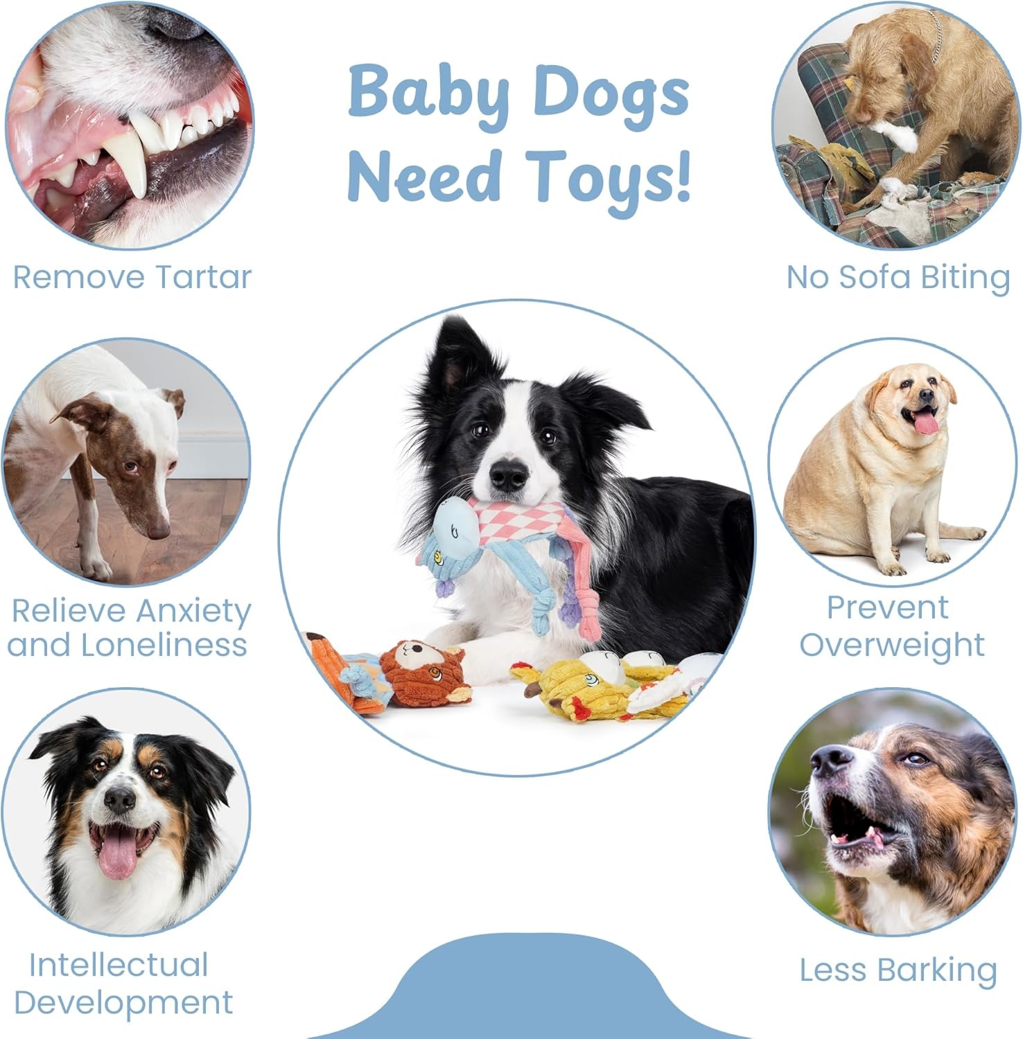 image:imageNocciola 5PC No Stuffing Puppy Toys Dog Toys Plushies Whimsical Variety Colors Animal Plush Toy with Squeaky Crinkle Sound to Keep Them Busy for Small Medium Dogs