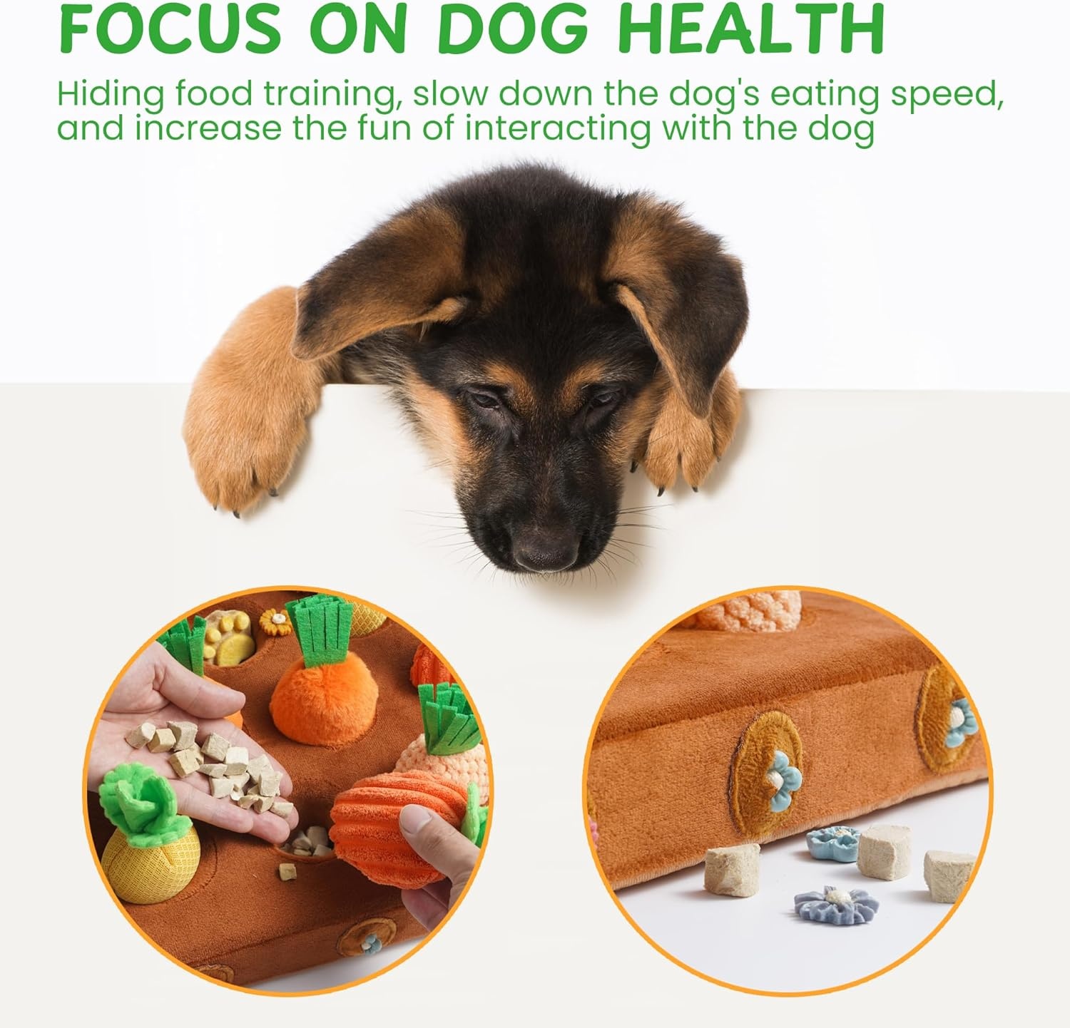 image:imageNocciola Carrot Puzzle Dog Toys 12PC Squeaky Carrots amp Farm Snuffle Mat for Hide and Seek Snuffle Toys for Small and Medium Dogs Carrot Patch Dog Toy to Keep Them BusyVarious Carrot Toys