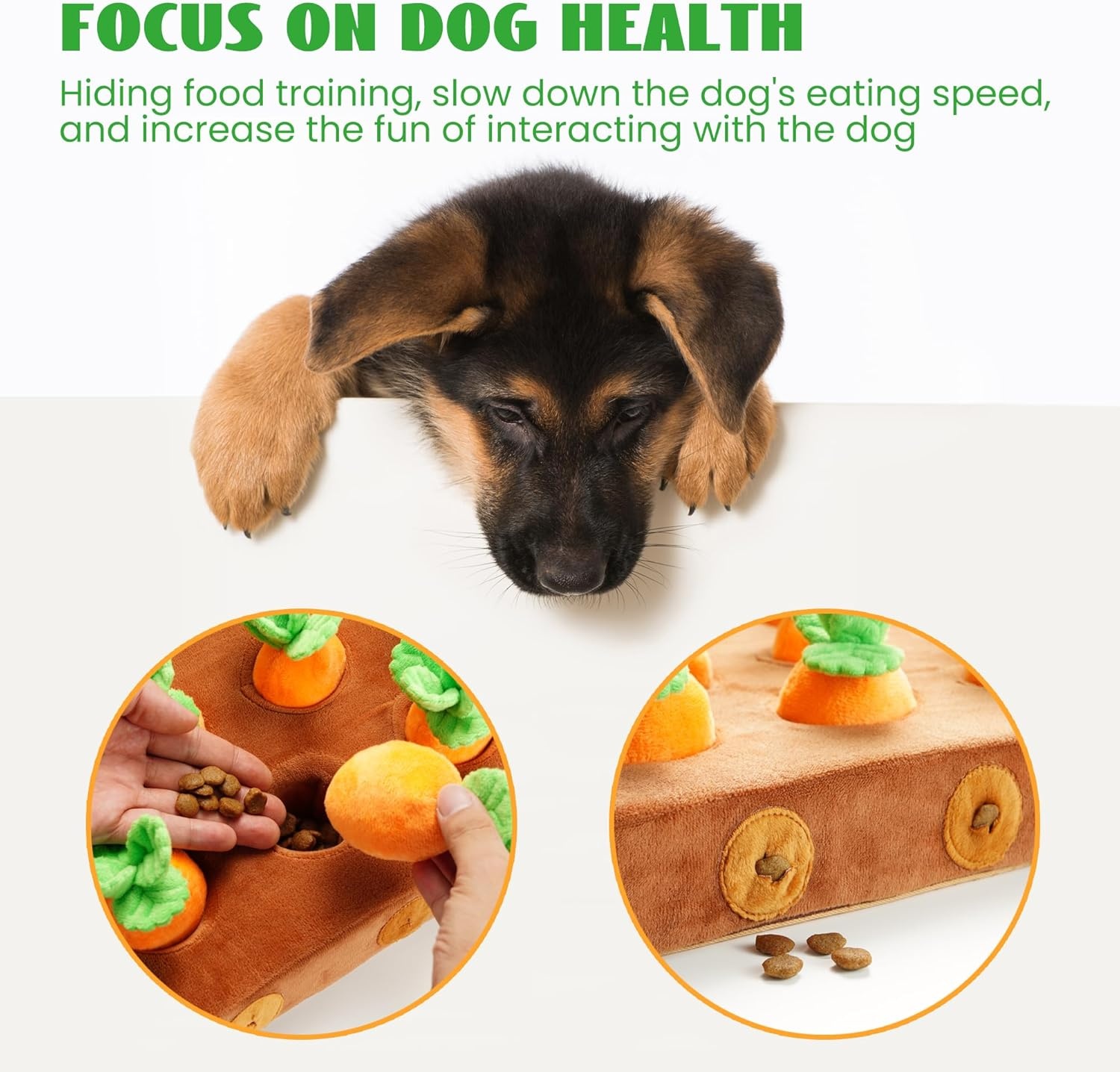 image:imageNocciola Carrot Puzzle Dog Toys 12PC Squeaky Carrots amp Farm Snuffle Mat for Hide and Seek Snuffle Toys for Small and Medium Dogs Carrot Patch Dog Toy to Keep Them BusyCarrot Easter Toys