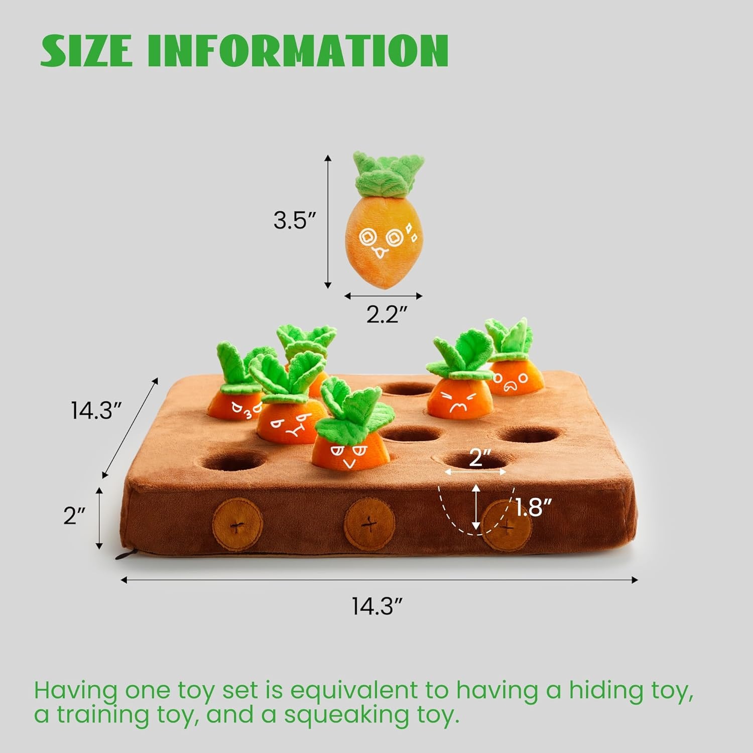 image:imageNocciola Carrot Puzzle Dog Toys 12PC Squeaky Carrots amp Farm Snuffle Mat for Hide and Seek Snuffle Toys for Small and Medium Dogs Carrot Patch Dog Toy to Keep Them BusyCarrot Easter Toys