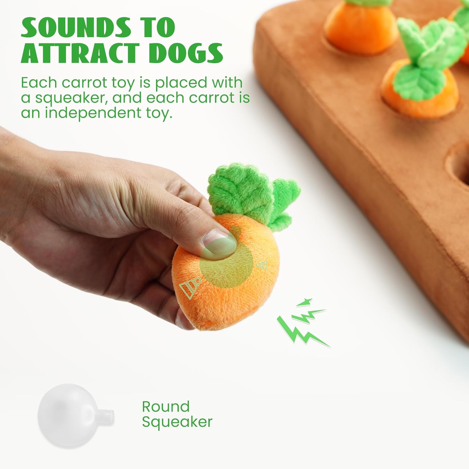 image:imageNocciola Carrot Puzzle Dog Toys 12PC Squeaky Carrots amp Farm Snuffle Mat for Hide and Seek Snuffle Toys for Small and Medium Dogs Carrot Patch Dog Toy to Keep Them BusyCarrot Easter Toys