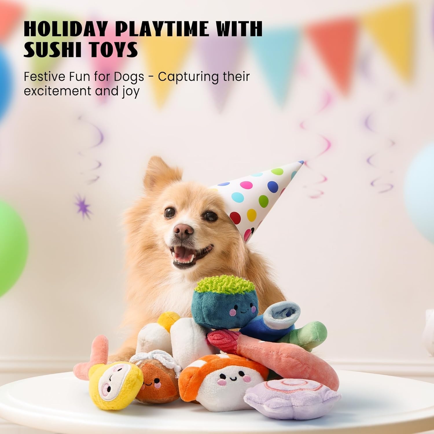 image:imageNocciola Squeaky Bread Stuffed Dog Toys Pack Puppy Toys with Grocery Bag to Keep Them Busy Small Dog Toys for Boredom Durable Snuffle Dog Toys for Small Medium Breeds Pet GiftSushi Dog Toys