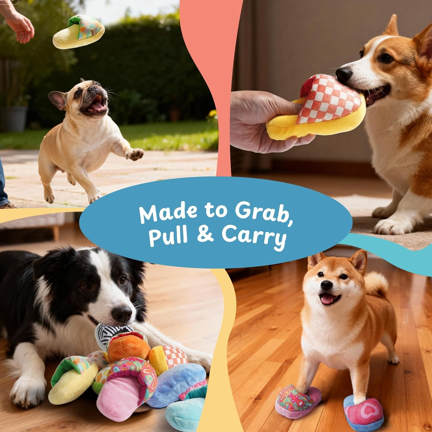 image:imageNocciola Squeaky Bread Stuffed Dog Toys Pack Puppy Toys with Grocery Bag to Keep Them Busy Small Dog Toys for Boredom Durable Snuffle Dog Toys for Small Medium Breeds Pet GiftNovelty