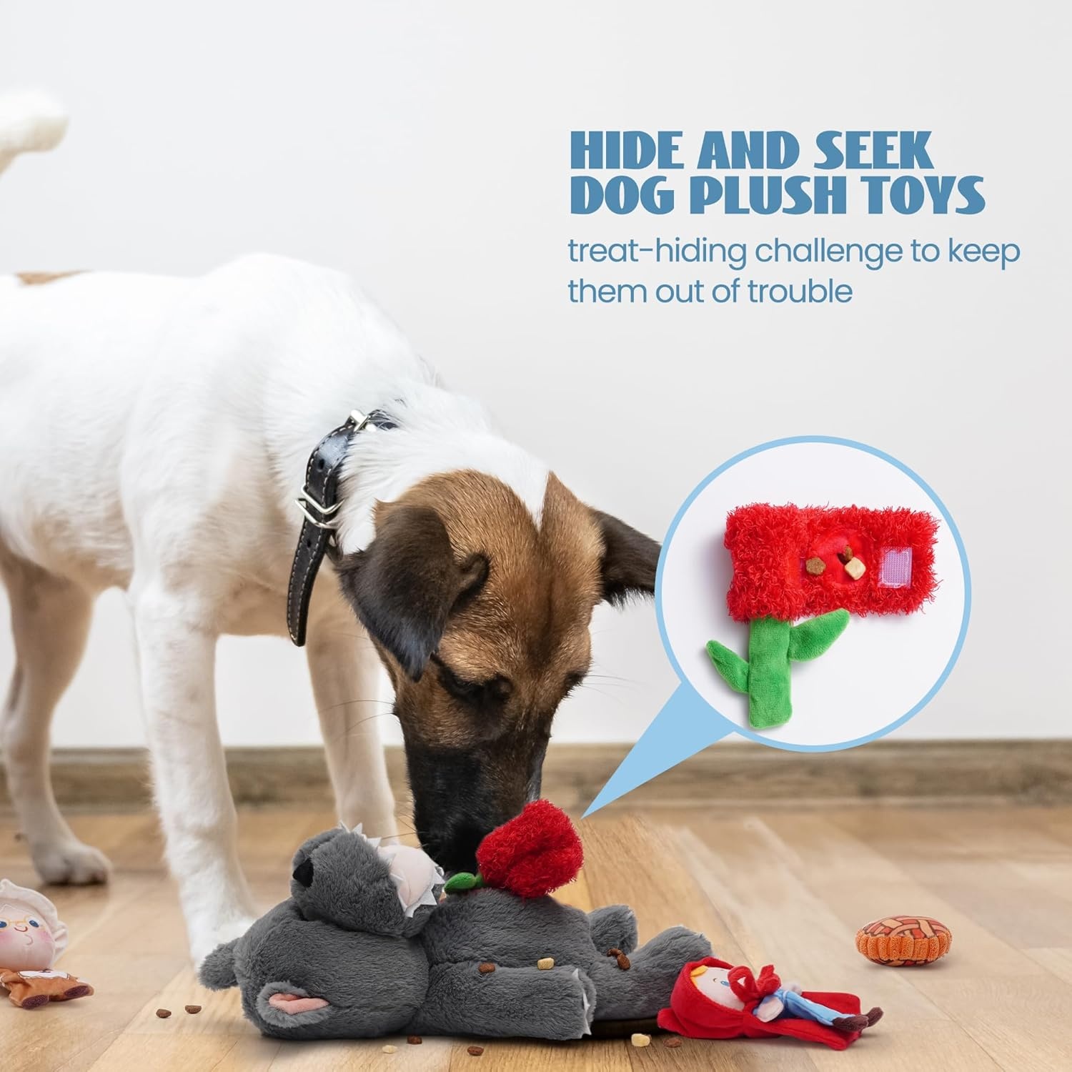 image:imageNocciola Stuffed Pig Dog Toys Hide and Seek Funny Squeaky Crinkle Plush Dog Chew Toys for Small Medium Breed Cognitive Training Pet Enrichment Gifts SuppliesLittle Red