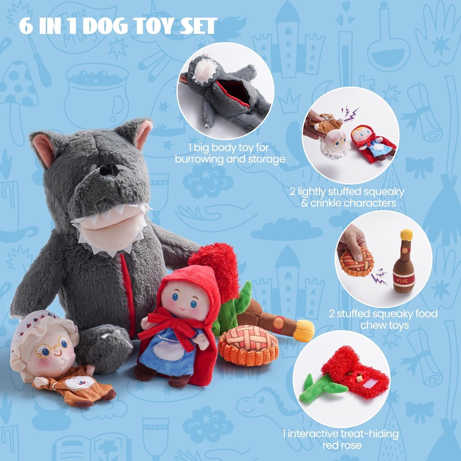 image:imageNocciola Stuffed Pig Dog Toys Hide and Seek Funny Squeaky Crinkle Plush Dog Chew Toys for Small Medium Breed Cognitive Training Pet Enrichment Gifts SuppliesLittle Red