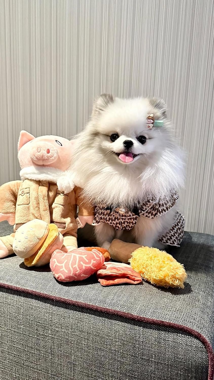 image:imageNocciola Stuffed Pig Dog Toys Hide and Seek Funny Squeaky Crinkle Plush Dog Chew Toys for Small Medium Breed Cognitive Training Pet Enrichment Gifts SuppliesPilot Pig