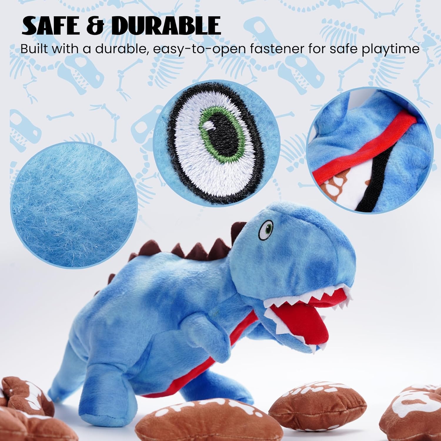 image:imageNocciola Stuffed Pig Dog Toys Hide and Seek Funny Squeaky Crinkle Plush Dog Chew Toys for Small Medium Breed Cognitive Training Pet Enrichment Gifts SuppliesFossil Dinosaur