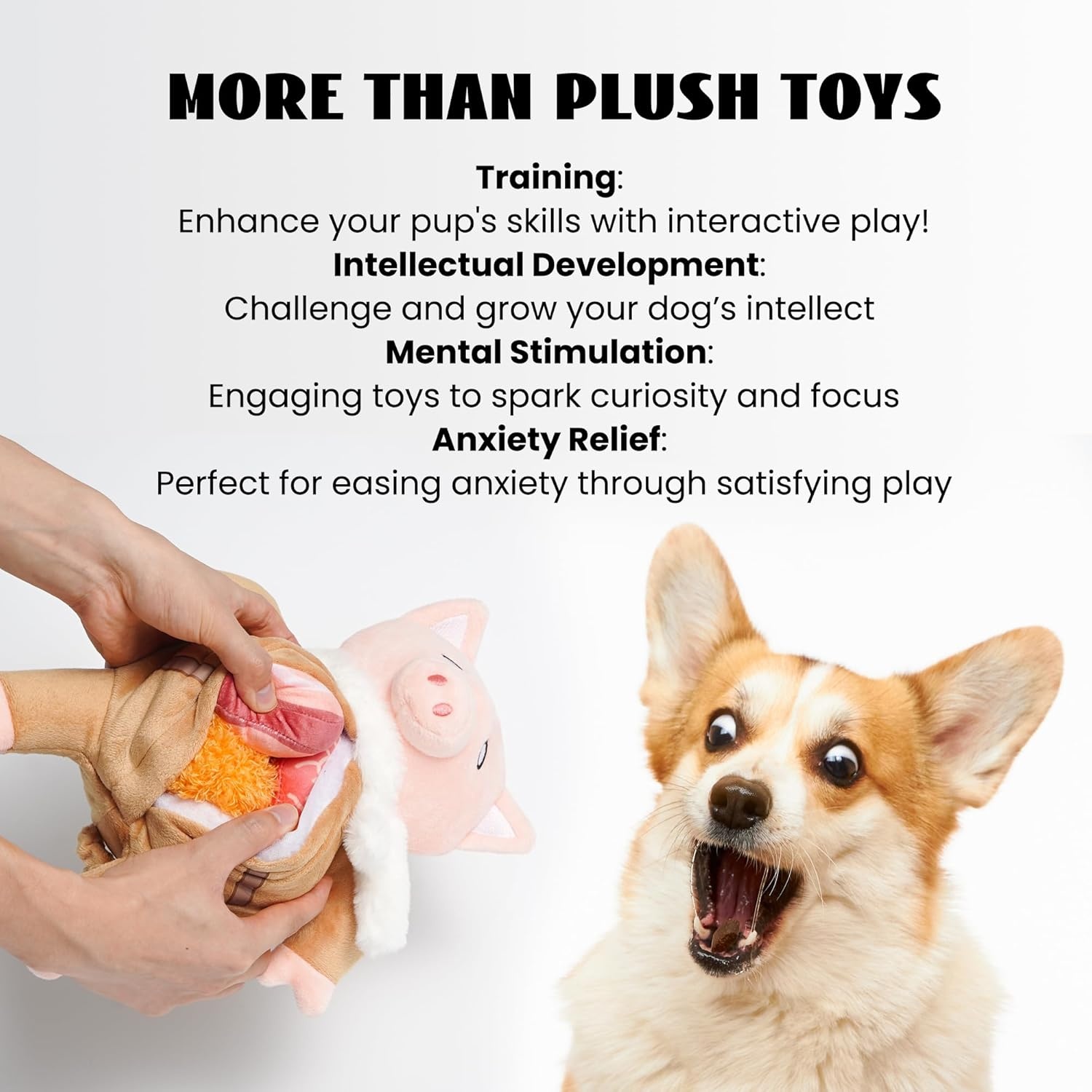 image:imageNocciola Stuffed Pig Dog Toys Hide and Seek Funny Squeaky Crinkle Plush Dog Chew Toys for Small Medium Breed Cognitive Training Pet Enrichment Gifts SuppliesPilot Pig