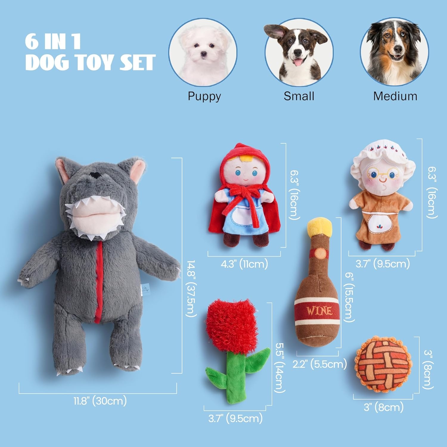 image:imageNocciola Stuffed Pig Dog Toys Hide and Seek Funny Squeaky Crinkle Plush Dog Chew Toys for Small Medium Breed Cognitive Training Pet Enrichment Gifts SuppliesLittle Red