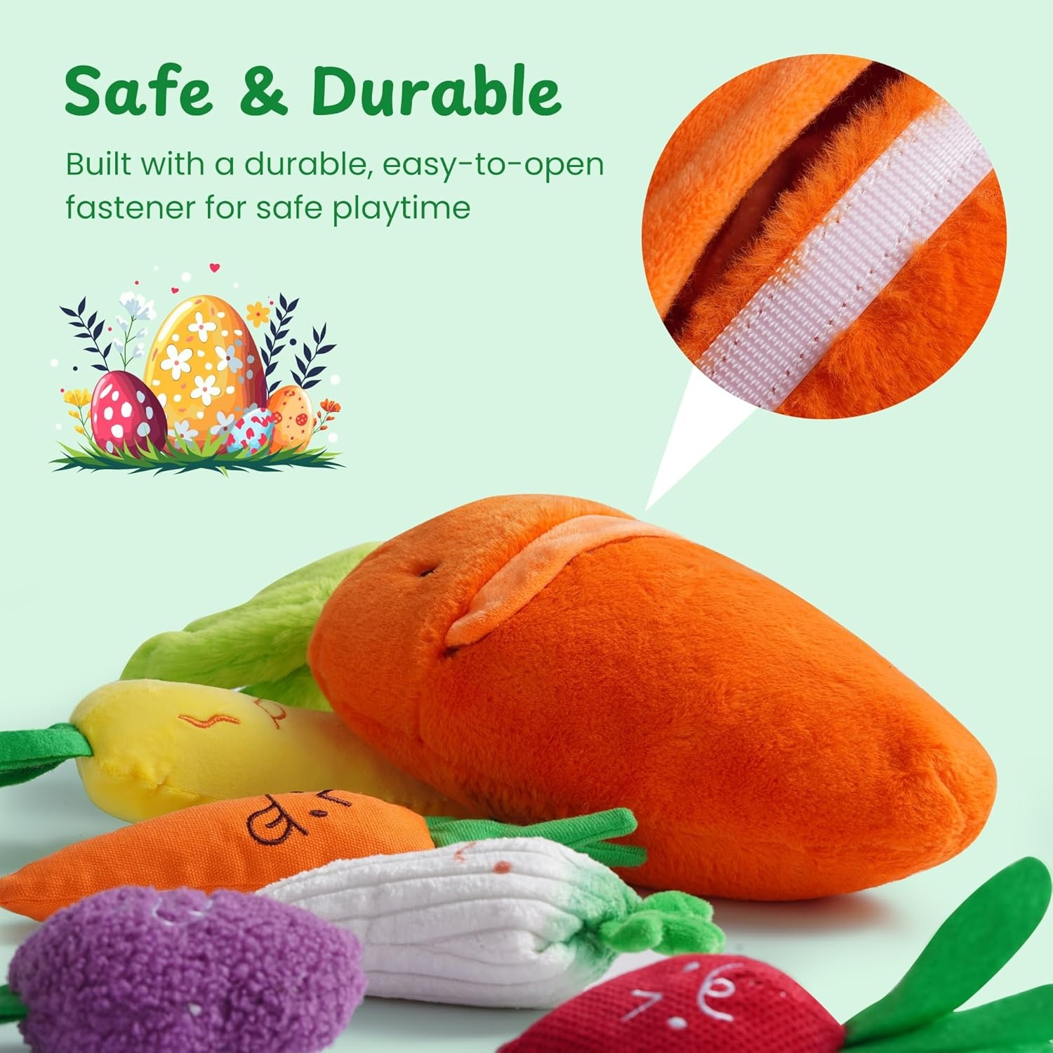 image:imageNocciola Stuffed Pig Dog Toys Hide and Seek Funny Squeaky Crinkle Plush Dog Chew Toys for Small Medium Breed Cognitive Training Pet Enrichment Gifts SuppliesSqueaky Carrots