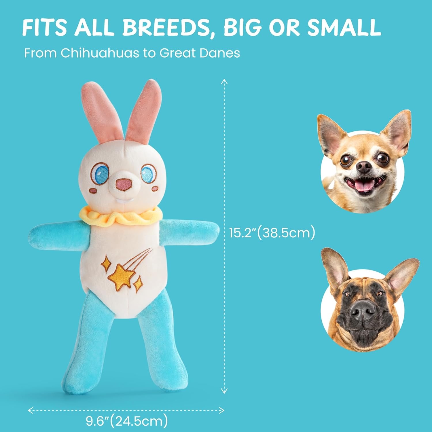 image:imageNocciola Tearable Rip Pull Apart Squeaky Dog Puzzle Toys 4 in 1 Enrichment Interactive Plush Stuffed Crinkle Chew Toys for Small Medium Large BreedsBunny Dog Toy
