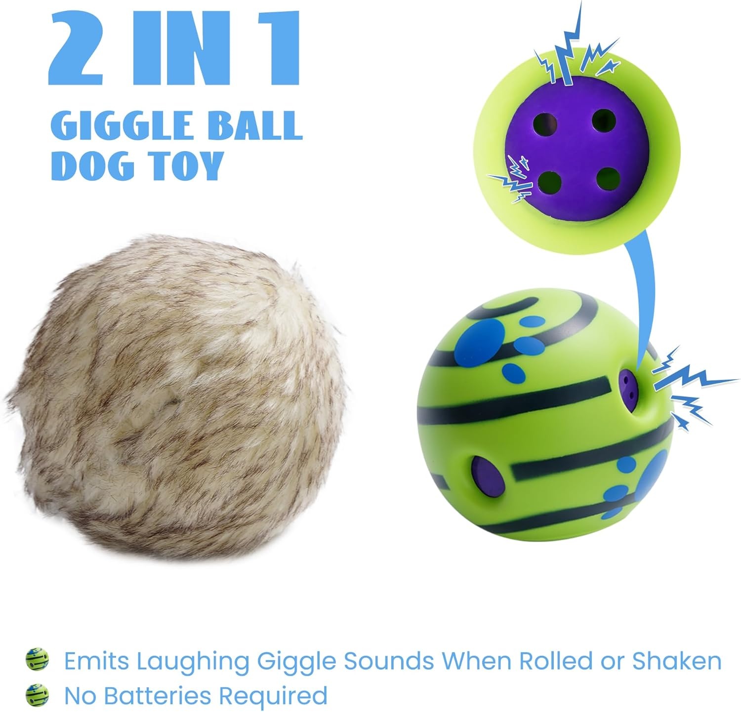 image:imageNocciola Wobble Giggle Ball for Dogs Interactive Dog Toys for Boredom Squeaky Ball Dog Toys to Keep Them Busy Pet Toys for Small Medium Large Dogs Fun Giggle Sounds When Rolled or Shaken SMedium Size