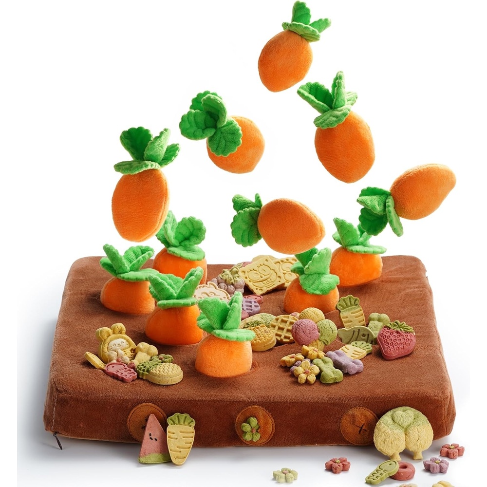 image:imageNocciola Carrot Puzzle Dog Toys 12PC Squeaky Carrots amp Farm Snuffle Mat for Hide and Seek Snuffle Toys for Small and Medium Dogs Carrot Patch Dog Toy to Keep Them BusyCarrot Easter Toys