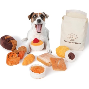 image:imageNocciola Squeaky Bread Stuffed Dog Toys Pack  Puppy Toys with Grocery Bag to Keep Them Busy Small Dog Toys for Boredom Durable Snuffle Dog Toys for Small Medium Breeds Pet GiftBread Dog Toys