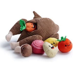 image:imageNocciola Stuffed Pig Dog Toys Hide and Seek Funny Squeaky Crinkle Plush Dog Chew Toys for Small Medium Breed Cognitive Training Pet Enrichment Gifts SuppliesThanksgiving Turkey