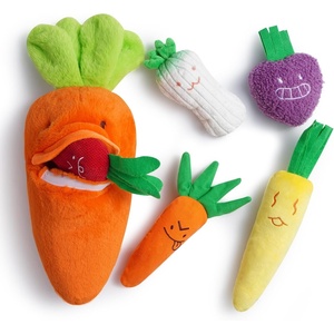 image:imageNocciola Stuffed Pig Dog Toys Hide and Seek Funny Squeaky Crinkle Plush Dog Chew Toys for Small Medium Breed Cognitive Training Pet Enrichment Gifts SuppliesSqueaky Carrots