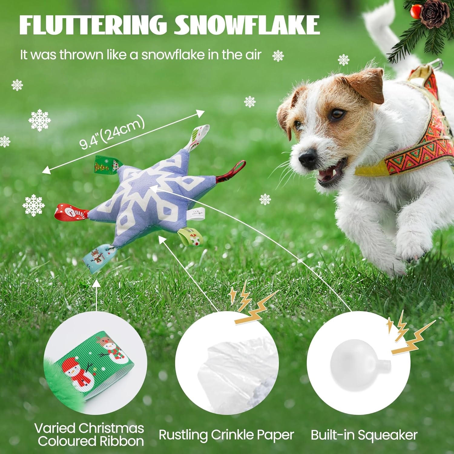image:imageNocciola 3 Pack Christmas Dog Toys Interactive Crinkle Dog Squeaky Toys Plush Dog Toys for Christmas Christmas Toys for Puppy Small Medium Large Dogs amp Aggressive Chewers3 PCS