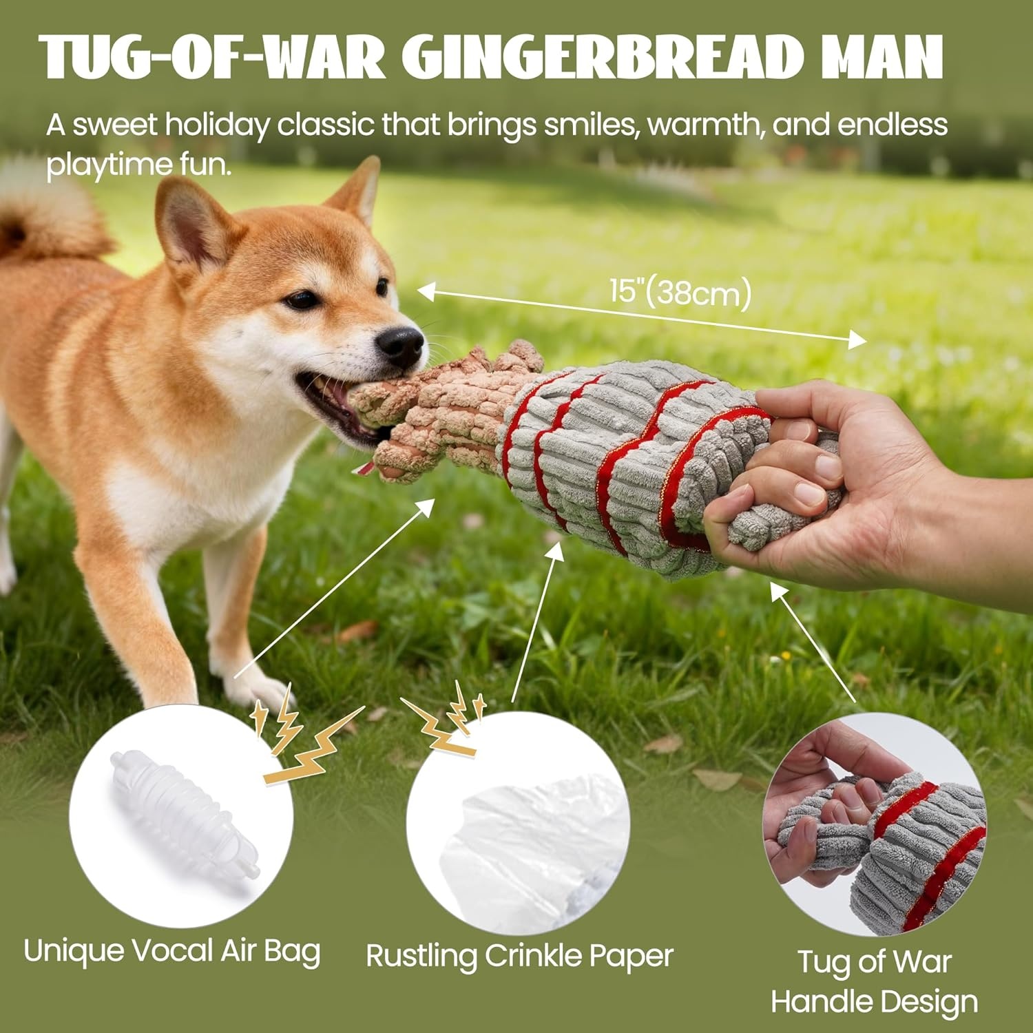 image:imageNocciola 3 Pack Christmas Dog Toys Interactive Crinkle Dog Squeaky Toys Plush Dog Toys for Christmas Christmas Toys for Puppy Small Medium Large Dogs amp Aggressive Chewers4 PCS