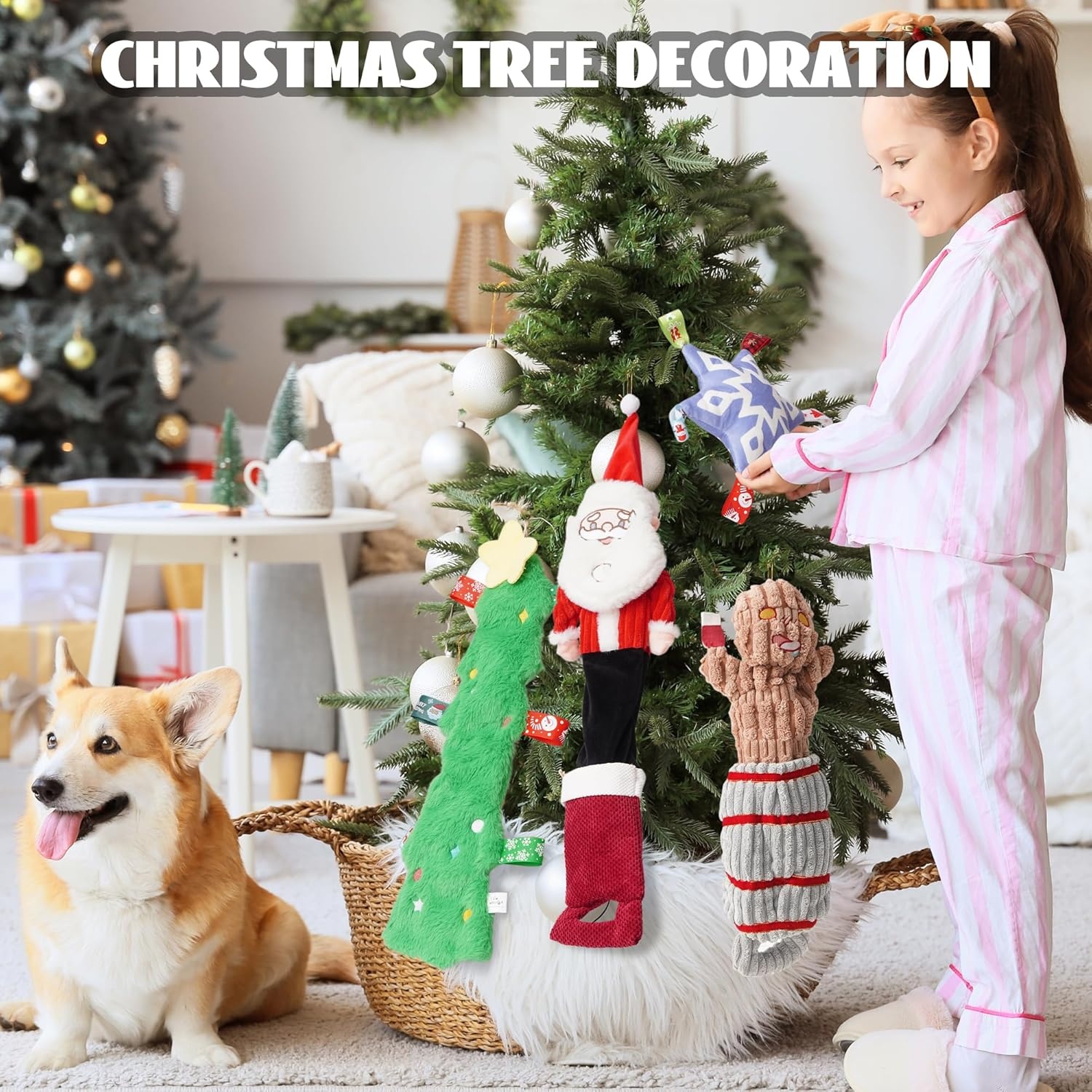 image:imageNocciola 3 Pack Christmas Dog Toys Interactive Crinkle Dog Squeaky Toys Plush Dog Toys for Christmas Christmas Toys for Puppy Small Medium Large Dogs amp Aggressive Chewers4 PCS