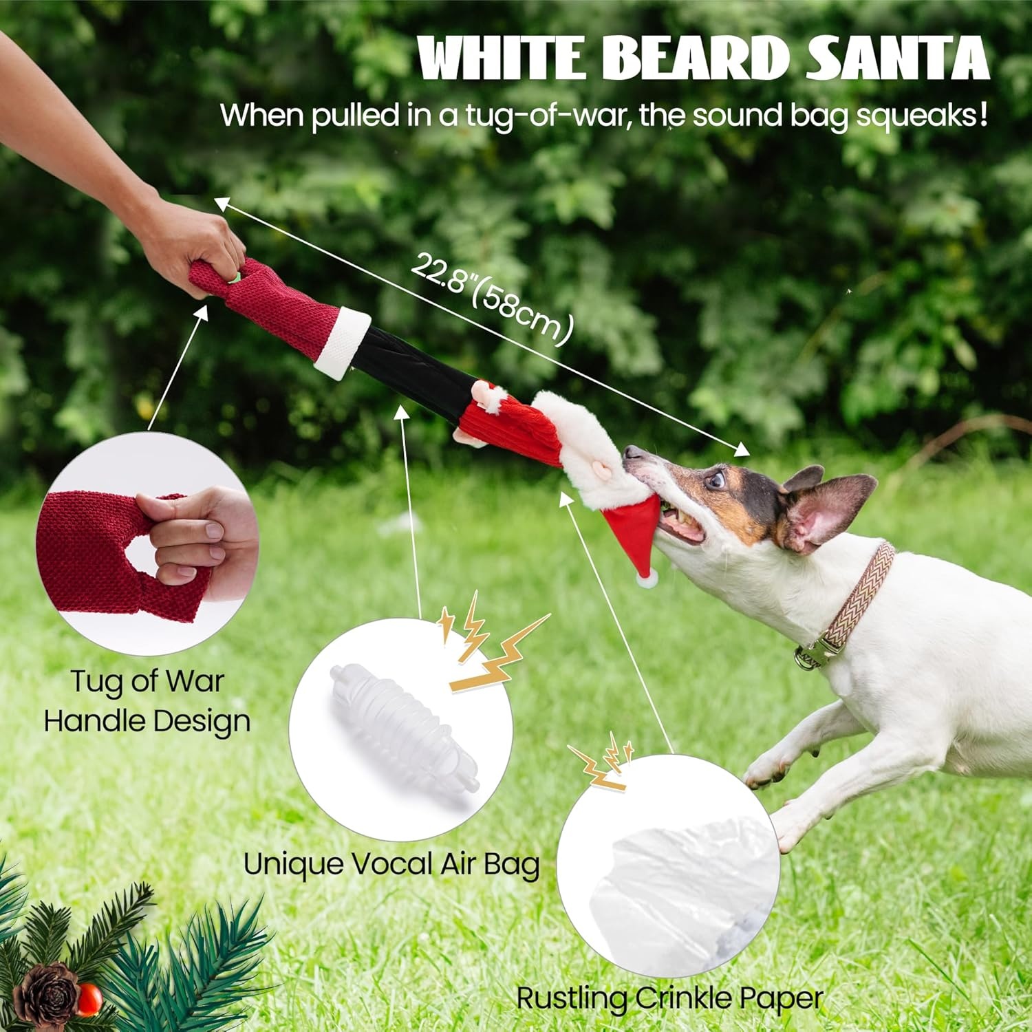 image:imageNocciola 3 Pack Christmas Dog Toys Interactive Crinkle Dog Squeaky Toys Plush Dog Toys for Christmas Christmas Toys for Puppy Small Medium Large Dogs amp Aggressive Chewers3 PCS