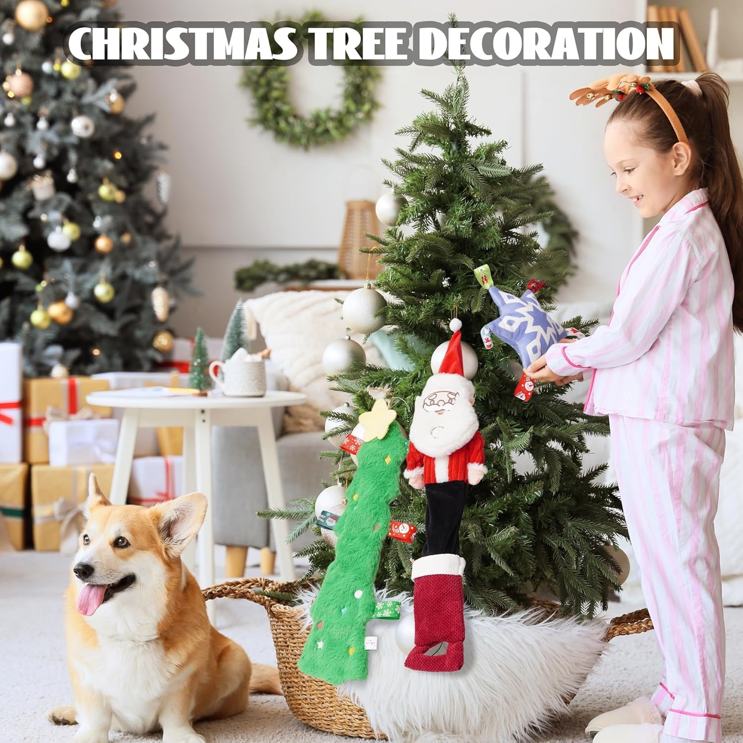 image:imageNocciola 3 Pack Christmas Dog Toys Interactive Crinkle Dog Squeaky Toys Plush Dog Toys for Christmas Christmas Toys for Puppy Small Medium Large Dogs amp Aggressive Chewers3 PCS