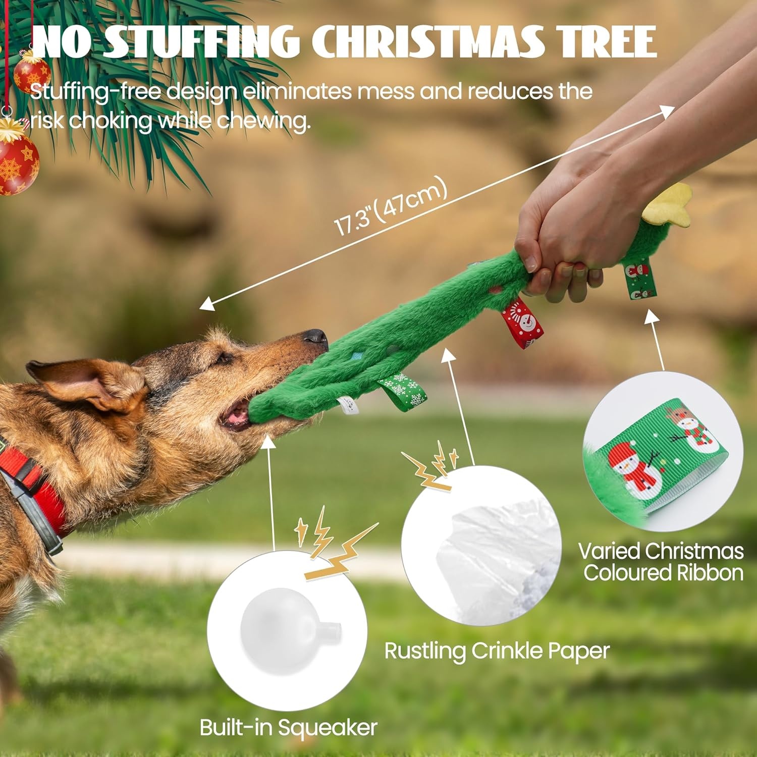 image:imageNocciola 3 Pack Christmas Dog Toys Interactive Crinkle Dog Squeaky Toys Plush Dog Toys for Christmas Christmas Toys for Puppy Small Medium Large Dogs amp Aggressive Chewers3 PCS