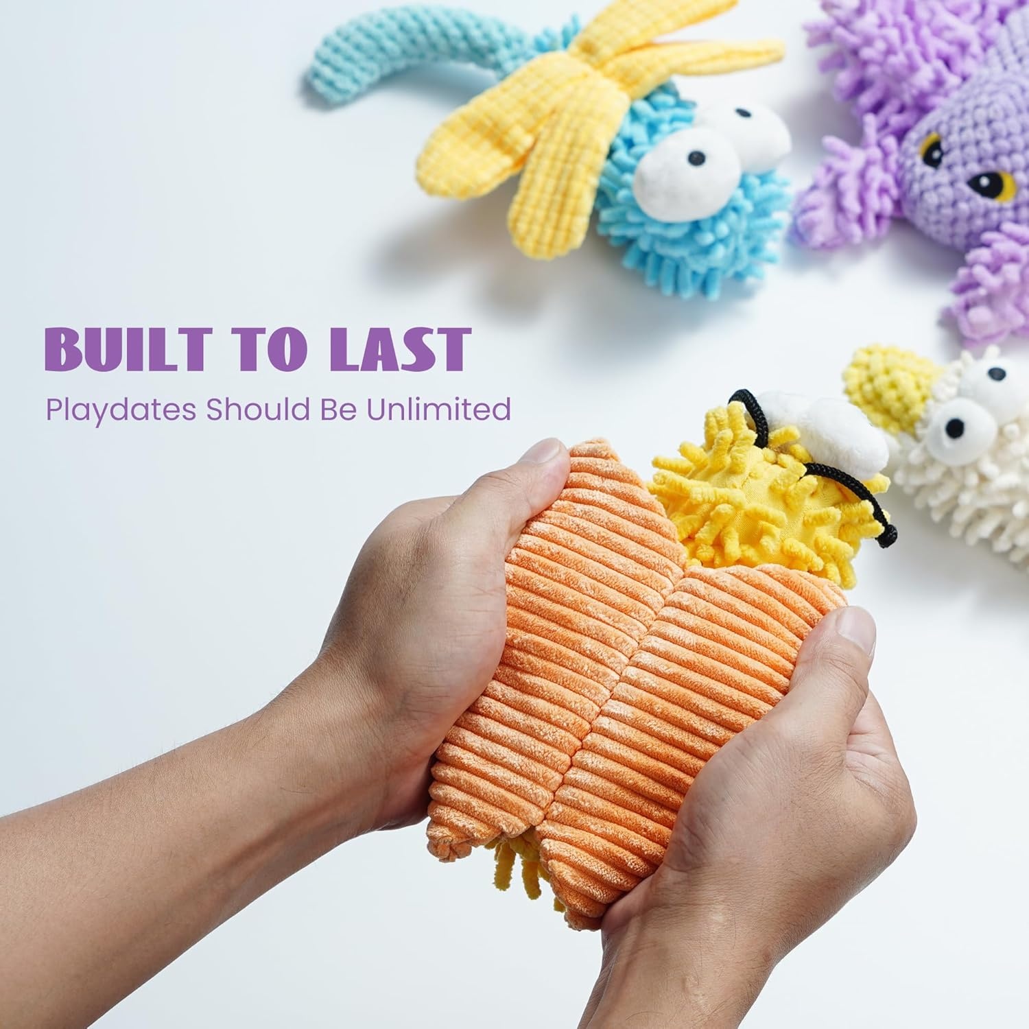 image:imageNocciola 5 Packs Squeaky Dog Toy Plushies Cute Soft Squeak Crinkle Plush Stuffed Durable Pet Animal Chew Puppy Toys for Small Meidum Large BreedDuck