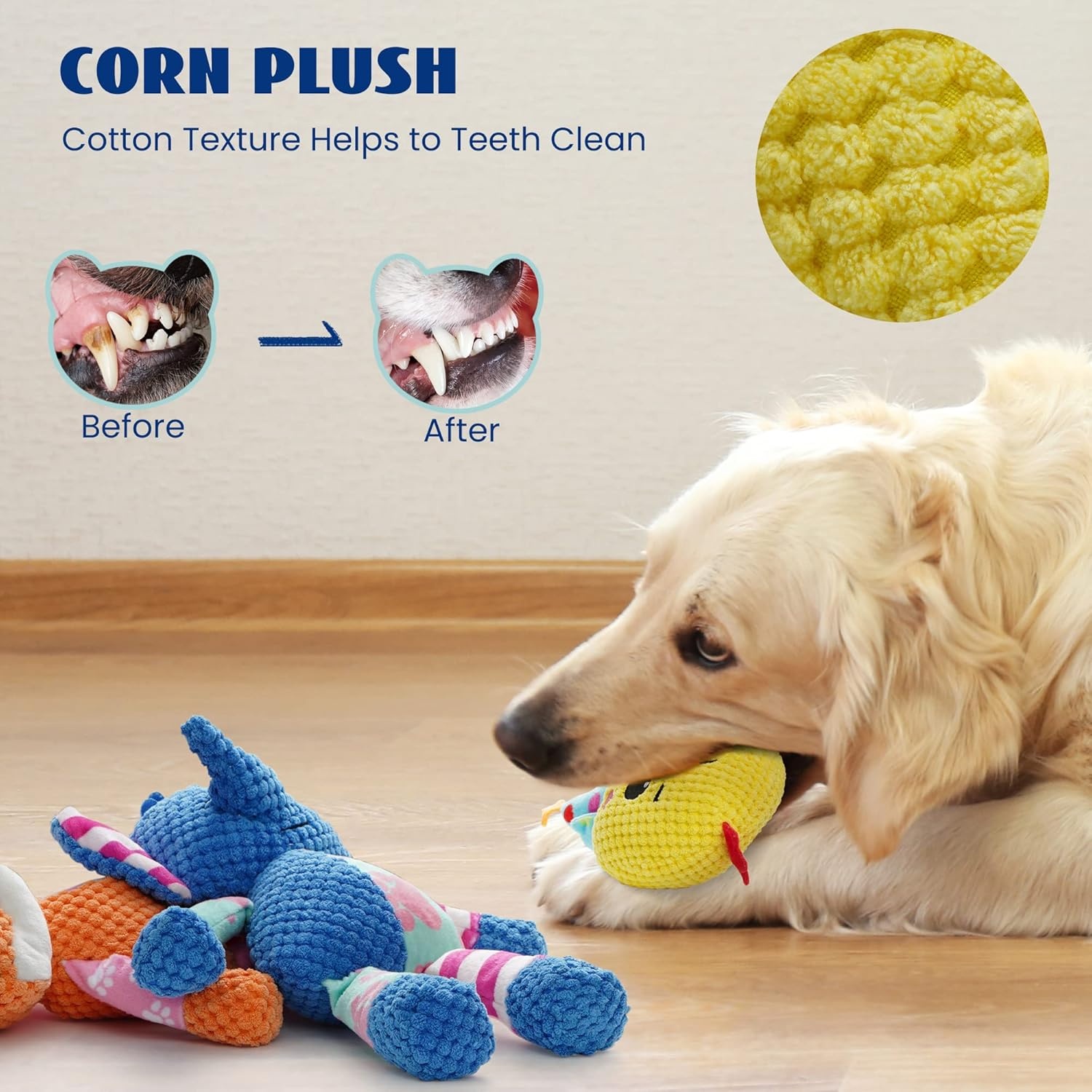 image:imageNocciola 5Pack Squeaky Dog Toys Durable Stuffed Critter Zoo Dog Toys with Unique Squeak Sounds to Keep Dogs Busy Puppy Toys for Small Medium and Large DogsBundle
