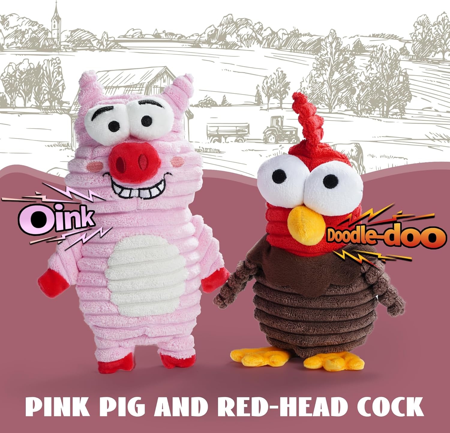 image:imageNocciola 5Pack Squeaky Dog Toys Durable Stuffed Critter Zoo Dog Toys with Unique Squeak Sounds to Keep Dogs Busy Puppy Toys for Small Medium and Large Dogs5 Different Animals