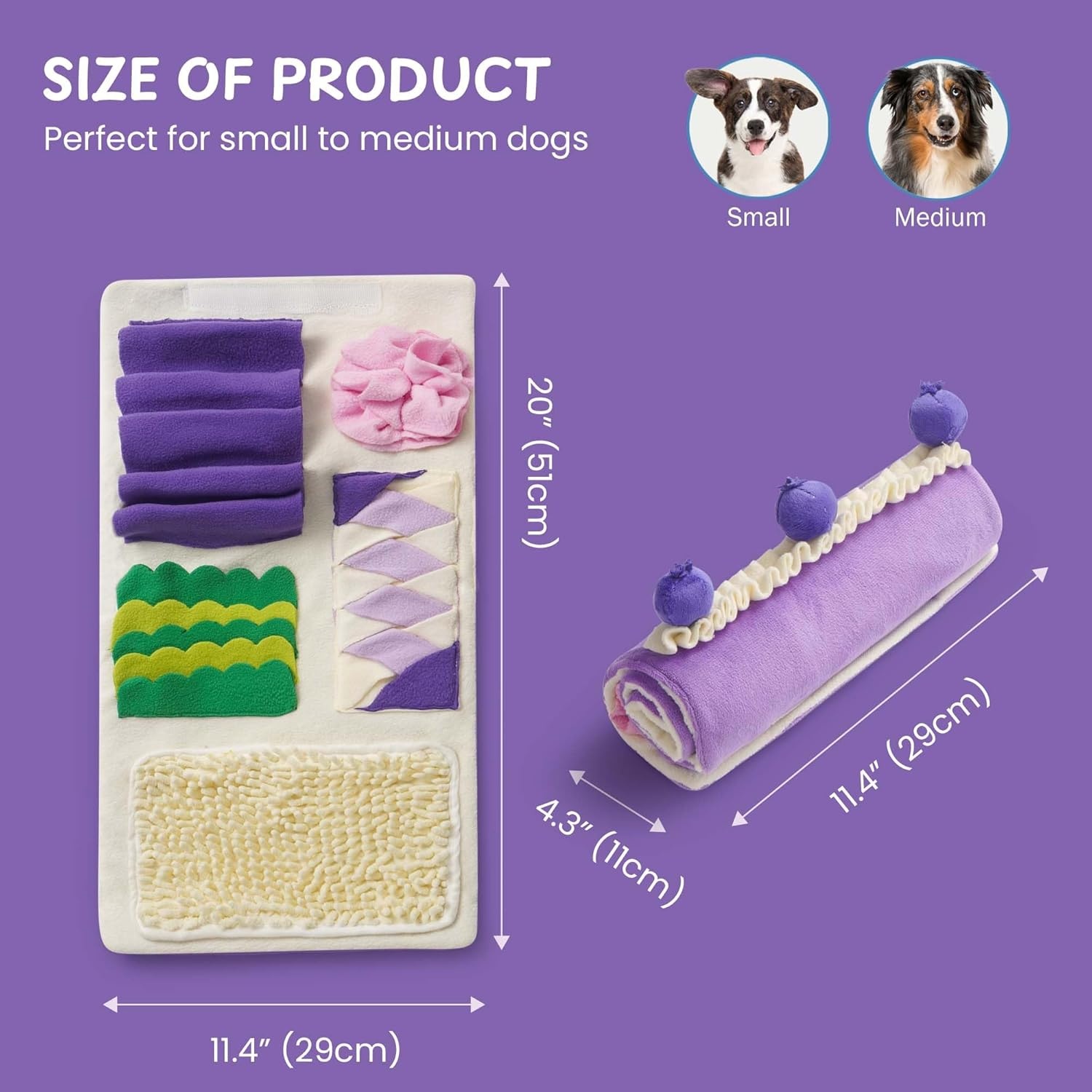 image:imageNocciola Dog Snuffle Toy Blueberry Cake Snuffle Mat for Puppies Puzzle Puppy Toy with Crinkle Hide and Seek Interactive Enrichment Toys for Small Medium Dogs Dog Gift Birthday Cake Toy