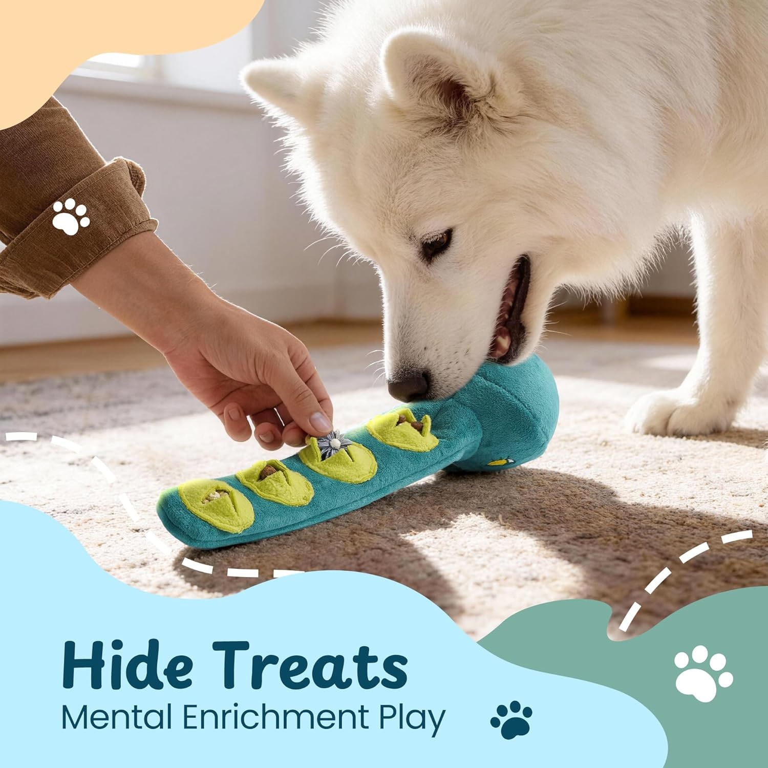 image:imageNocciola Dog Squeak Toys 2pcs Dog Toys to Keep Them Busy for Aggressive Chewers Hide and Seek Crinkle Dog Toy for Large Dogs Long Face Wild Animals Playground SeriesWolf Crocodile