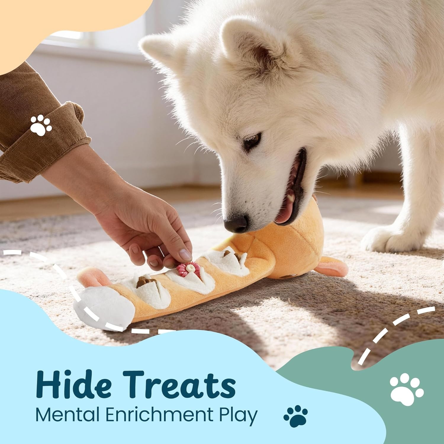 image:imageNocciola Dog Squeak Toys 2pcs Dog Toys to Keep Them Busy for Aggressive Chewers Hide and Seek Crinkle Dog Toy for Large Dogs Long Face Wild Animals Playground SeriesHorse Elephant Duck