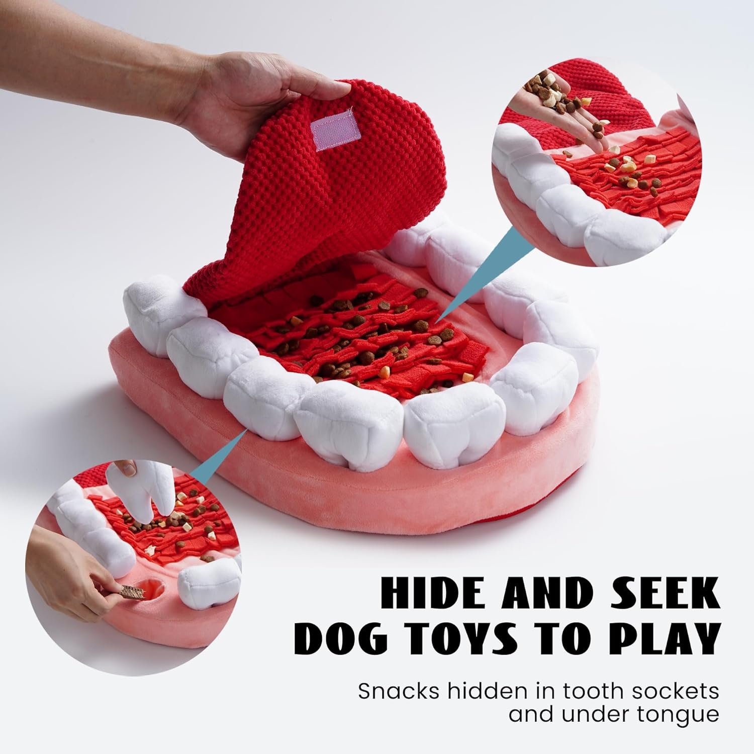 image:imageNocciola Interactive Teeth Dog Toys Enrichment Puzzle Funny Dog Toy for Small to Large Dogs Hide and Seek Dog Toys to Keep Dogs Busy White TeethWhite Teeth