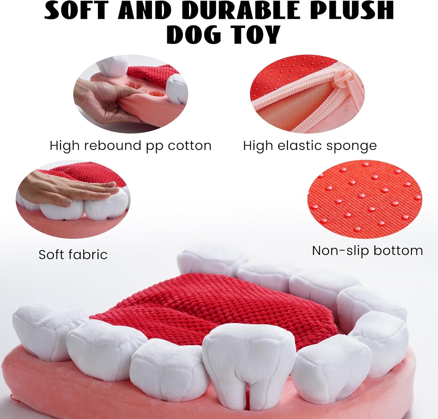 image:imageNocciola Interactive Teeth Dog Toys Enrichment Puzzle Funny Dog Toy for Small to Large Dogs Hide and Seek Dog Toys to Keep Dogs Busy White TeethWhite Teeth