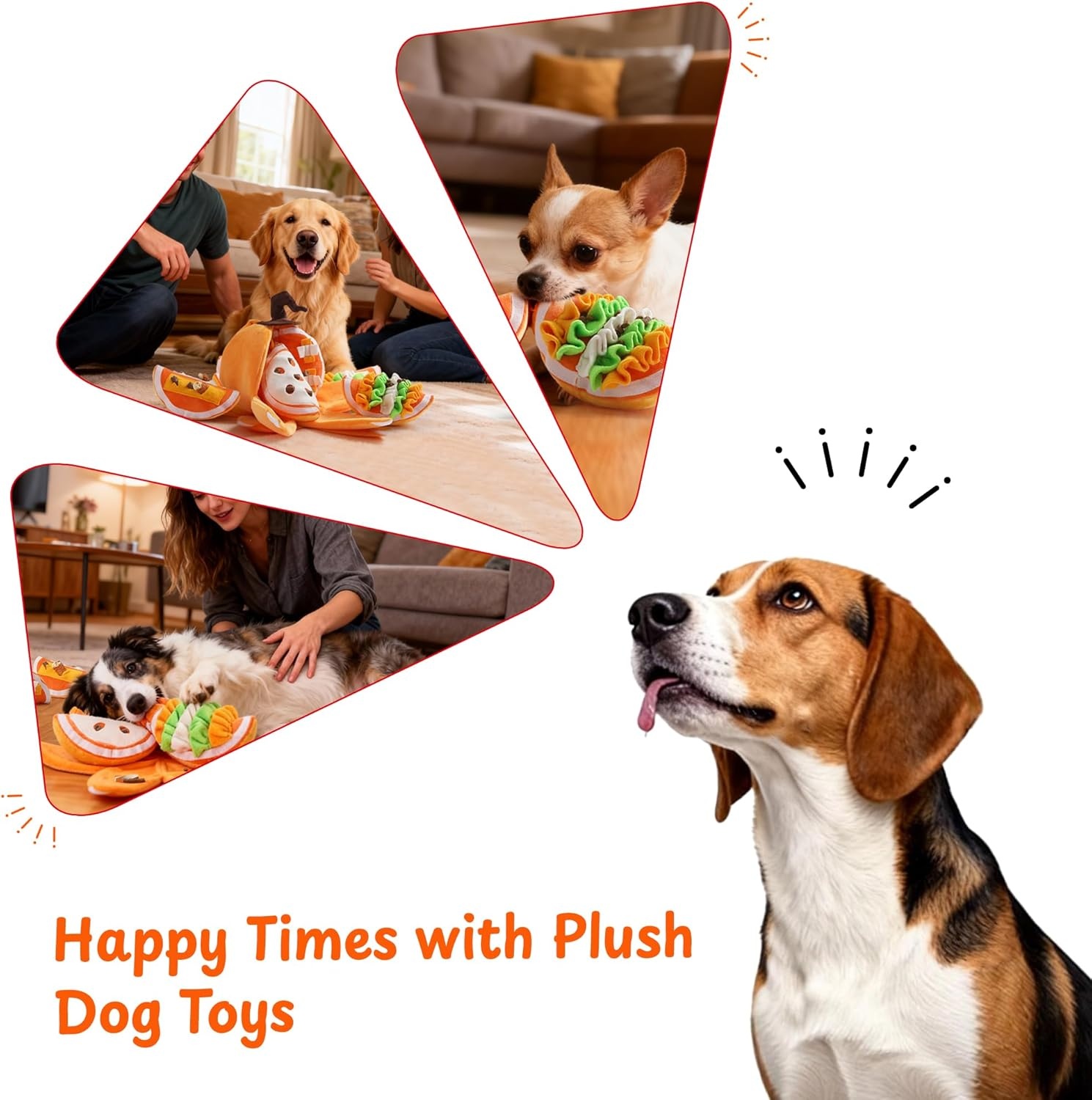 image:imageNocciola Pumpkin Puzzle Dog Toys Snuffle Interactive Dog Toy for Small Dogs Puppy Squeaky Toy with Crinkle Papers Hide and Seek Toy for BoredomYellow