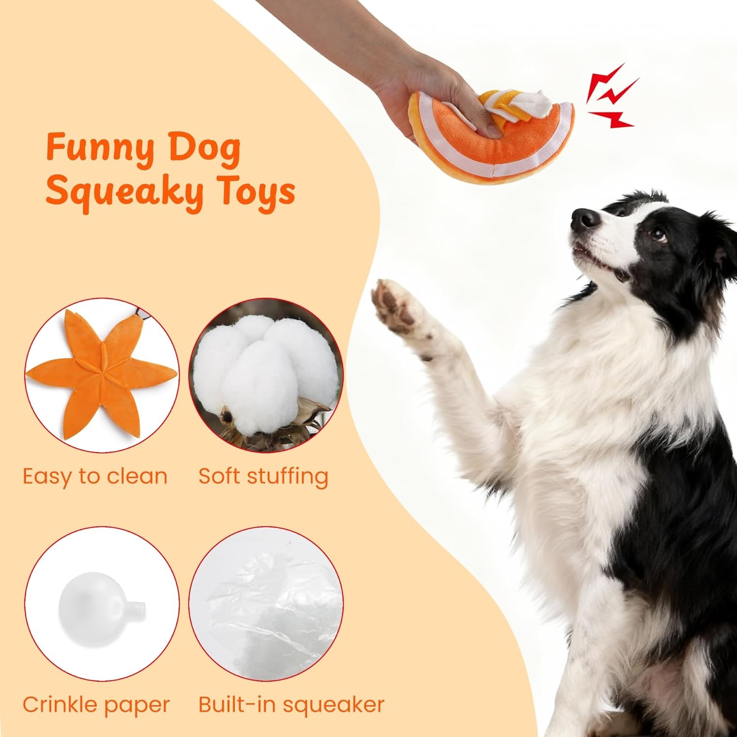 image:imageNocciola Pumpkin Puzzle Dog Toys Snuffle Interactive Dog Toy for Small Dogs Puppy Squeaky Toy with Crinkle Papers Hide and Seek Toy for BoredomYellow