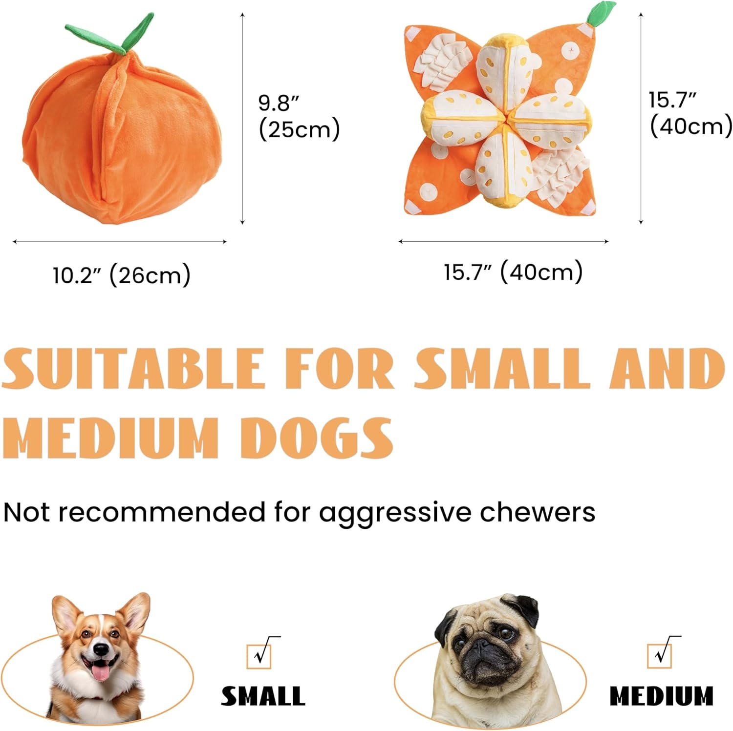 image:imageNocciola Pumpkin Puzzle Dog Toys Snuffle Interactive Dog Toy for Small Dogs Puppy Squeaky Toy with Crinkle Papers Hide and Seek Toy for Boredomorange