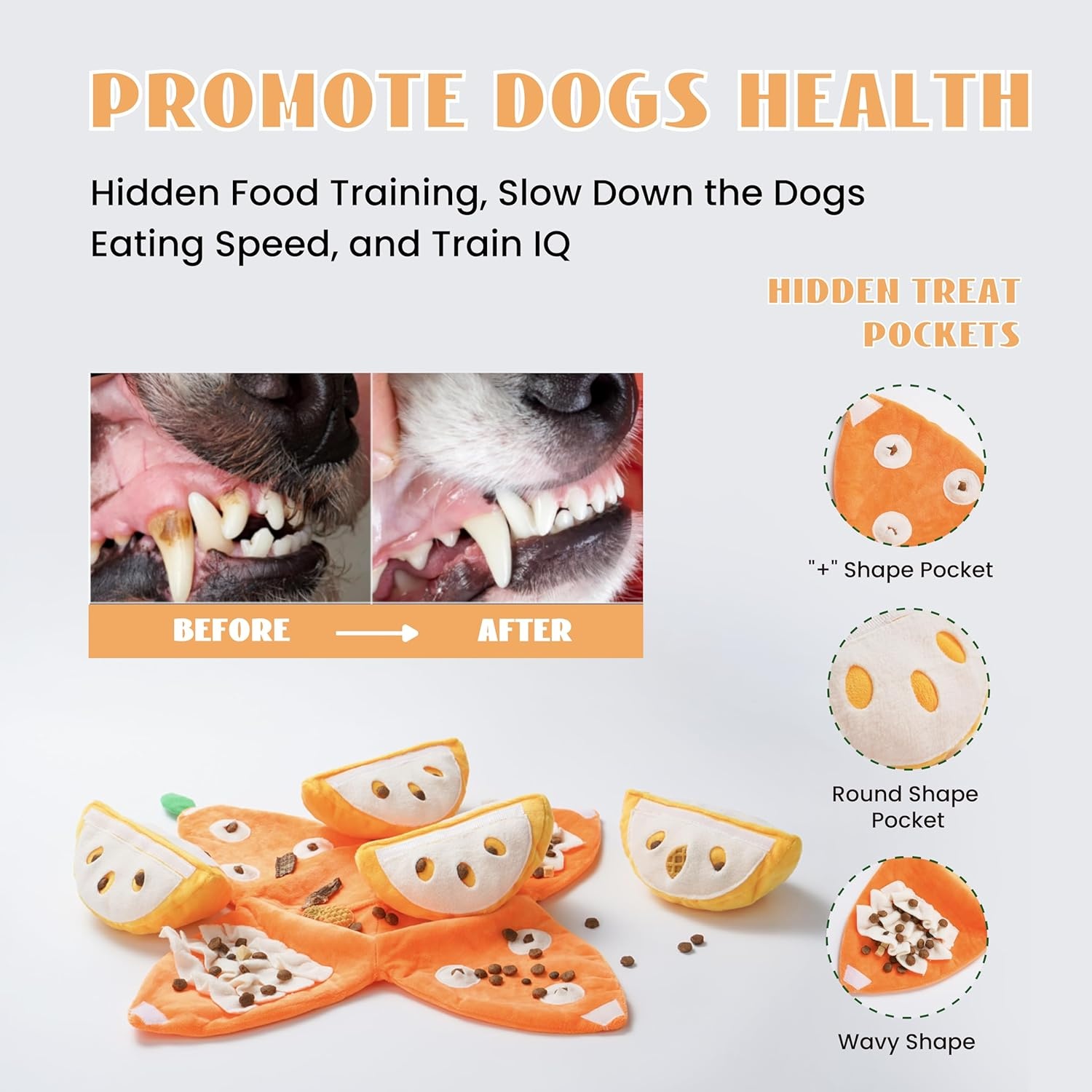 image:imageNocciola Pumpkin Puzzle Dog Toys Snuffle Interactive Dog Toy for Small Dogs Puppy Squeaky Toy with Crinkle Papers Hide and Seek Toy for Boredomorange