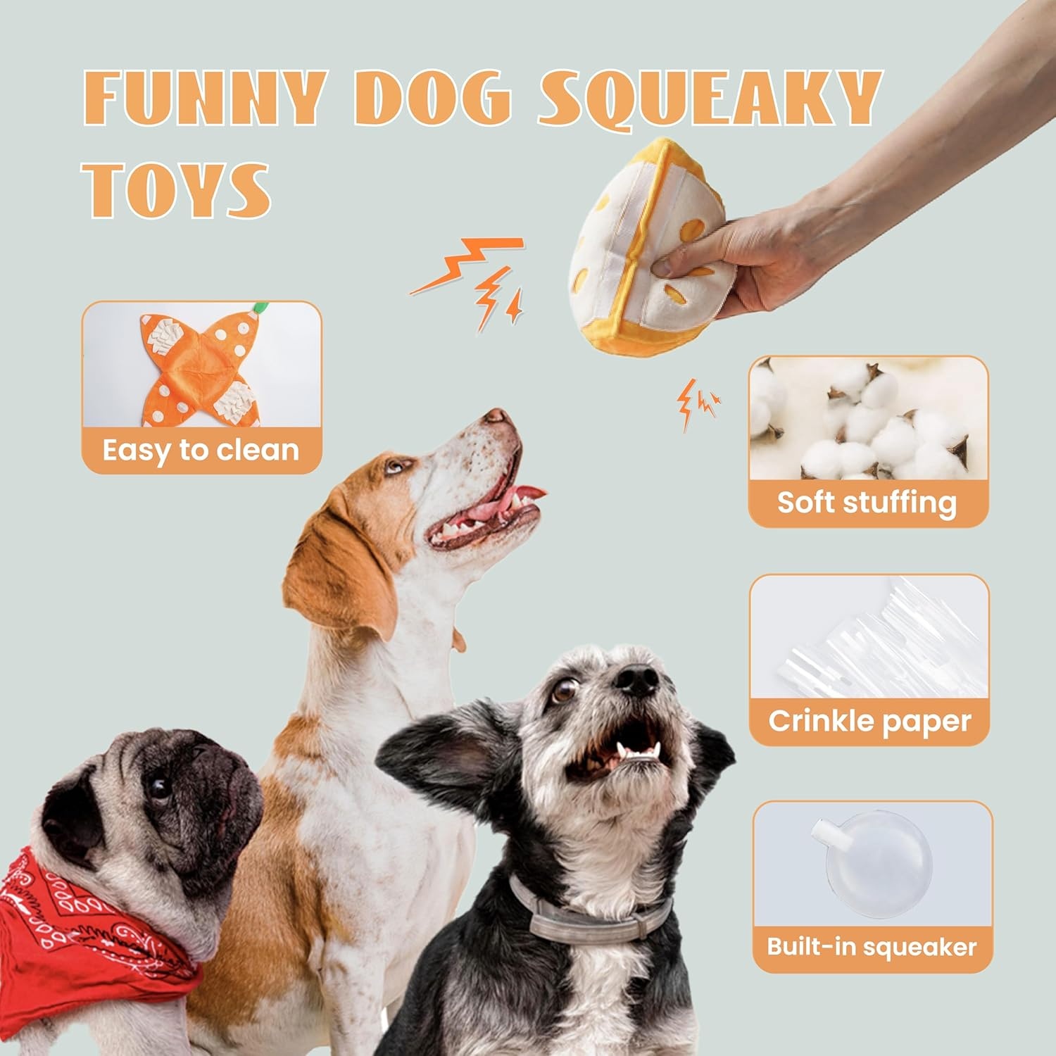 image:imageNocciola Pumpkin Puzzle Dog Toys Snuffle Interactive Dog Toy for Small Dogs Puppy Squeaky Toy with Crinkle Papers Hide and Seek Toy for Boredomorange