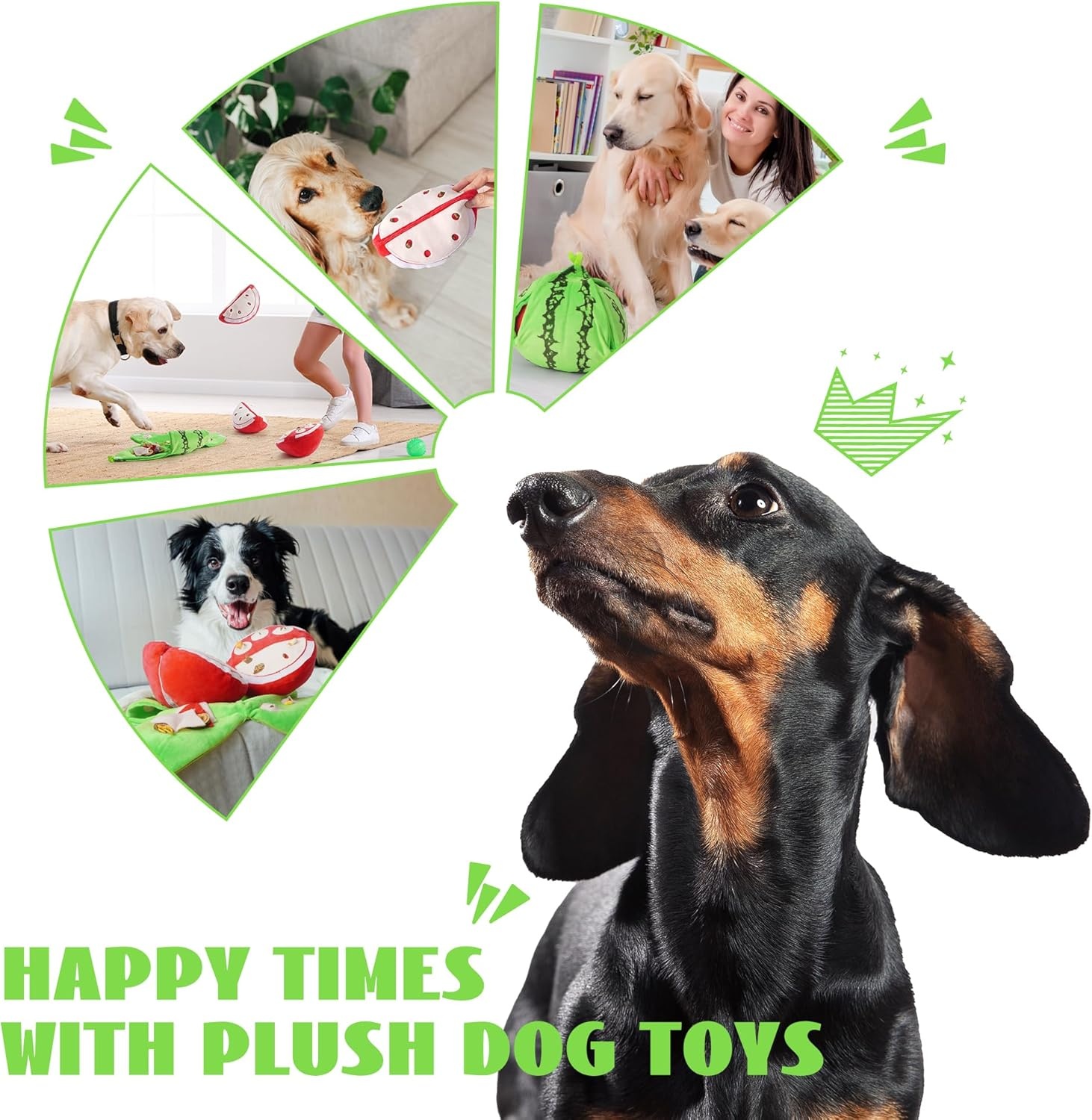image:imageNocciola Pumpkin Puzzle Dog Toys Snuffle Interactive Dog Toy for Small Dogs Puppy Squeaky Toy with Crinkle Papers Hide and Seek Toy for Boredomwatermelon